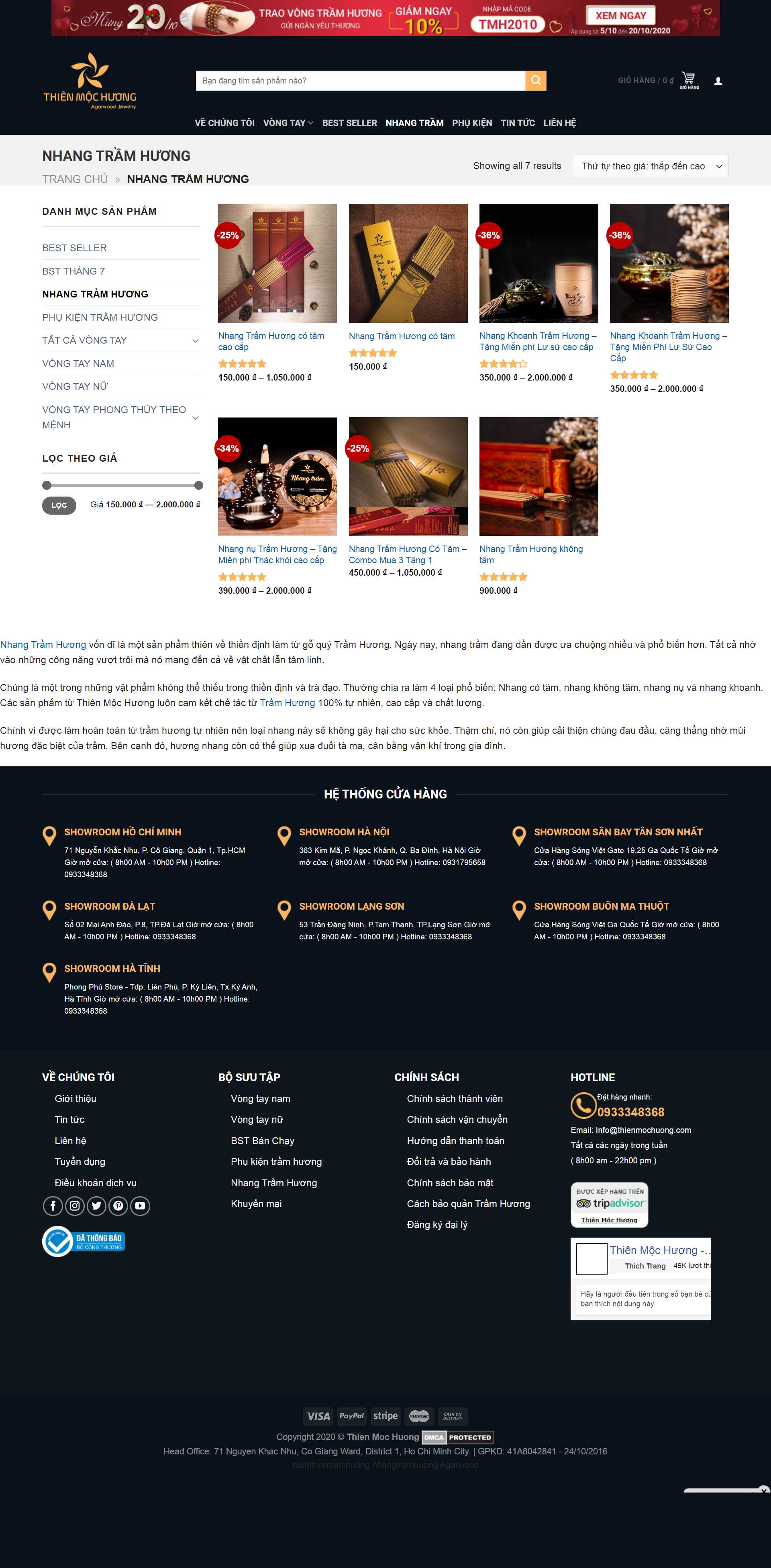 Thiết kế Website web bán trầm hương - thienmochuongcom