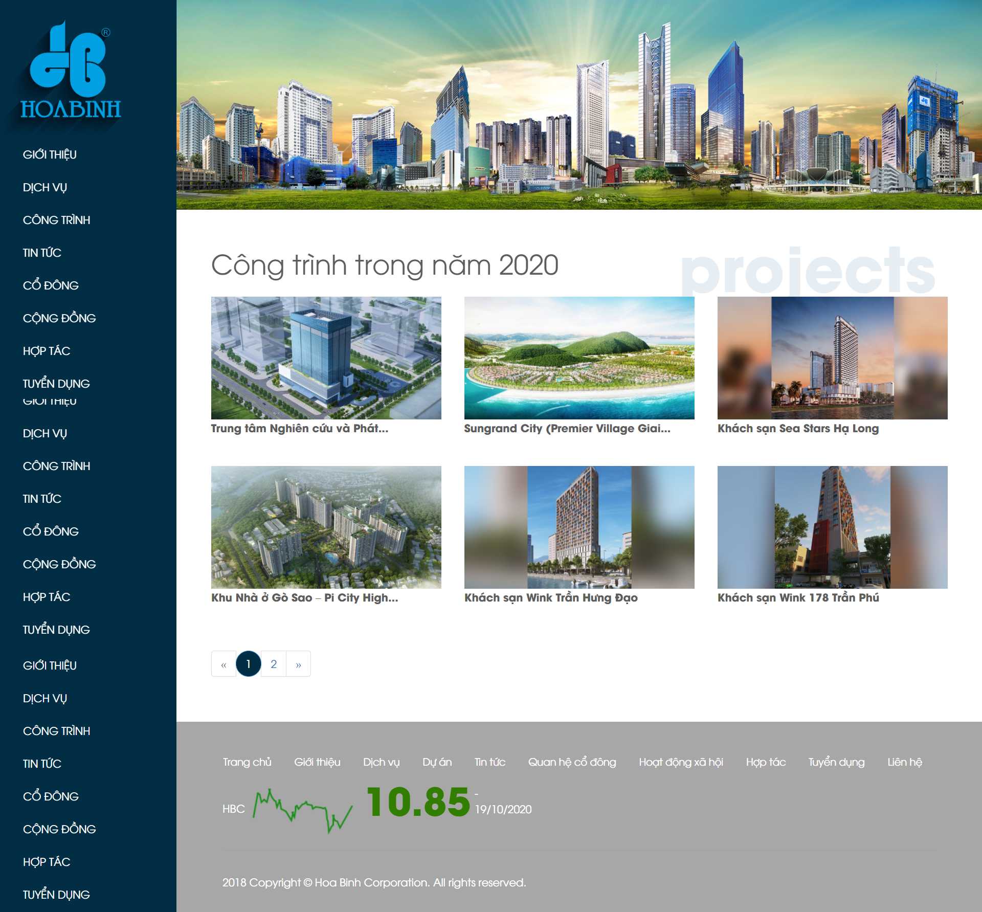 Thiết kế Website web công ty xây dựng - hbcgvn