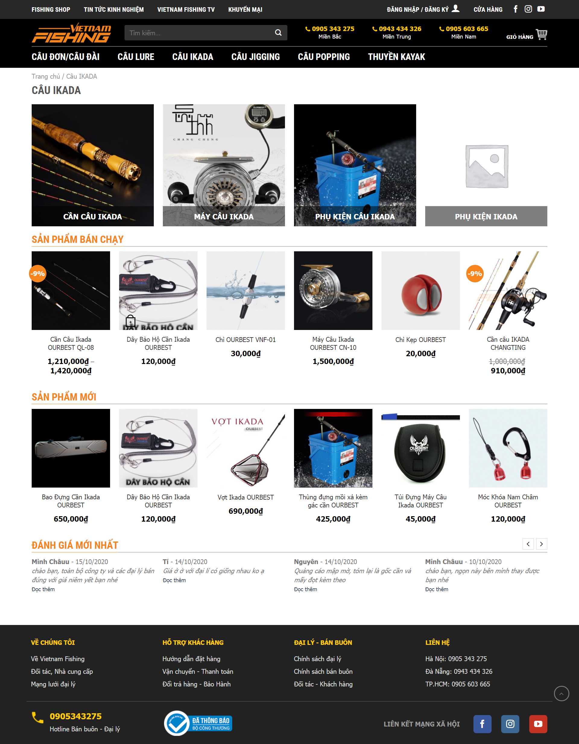 Thiết kế Website web cần câu cá - vietnam-fishingcom