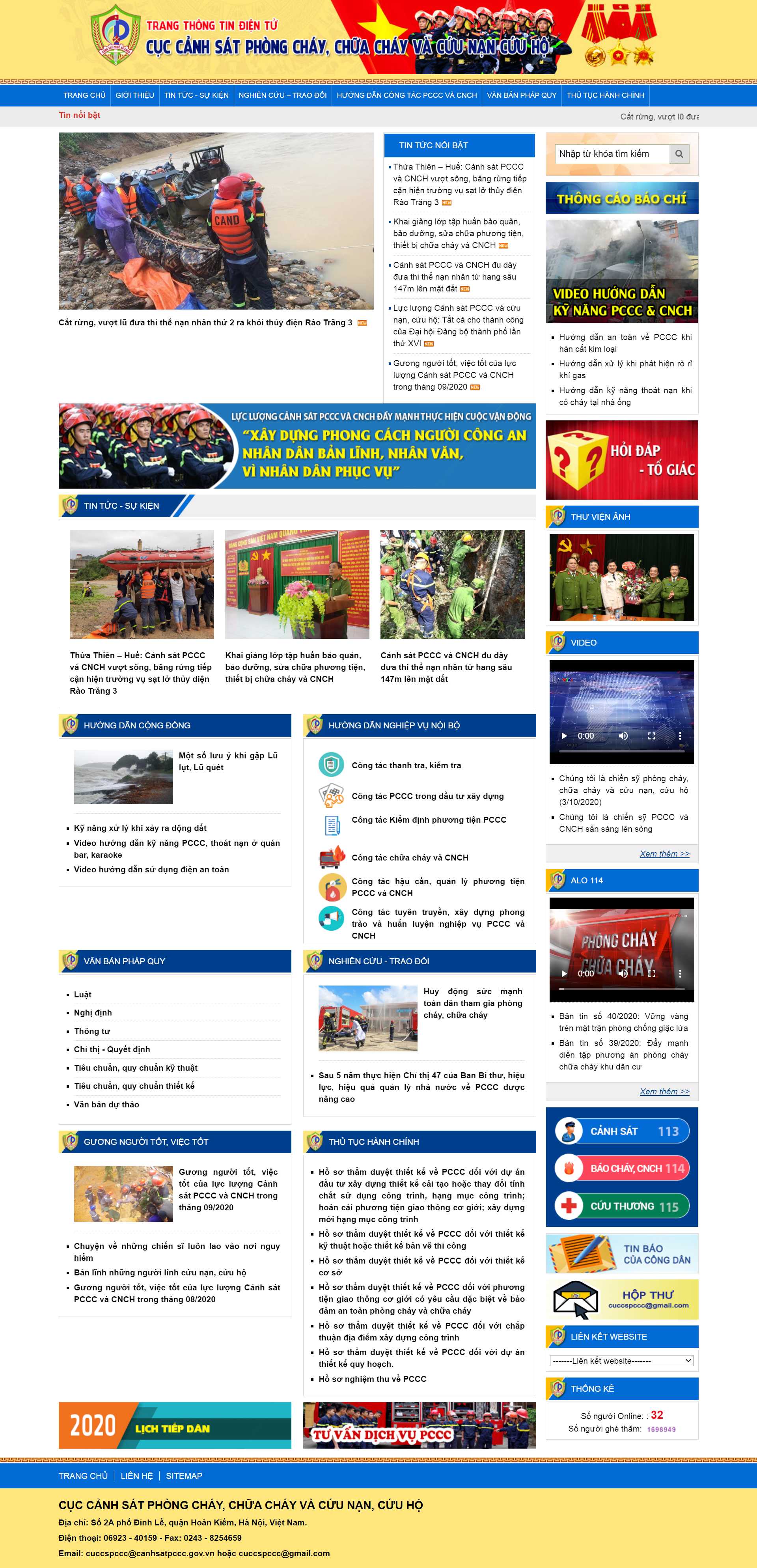 Thiết kế Website web chữa cháy - canhsatpcccgovvn