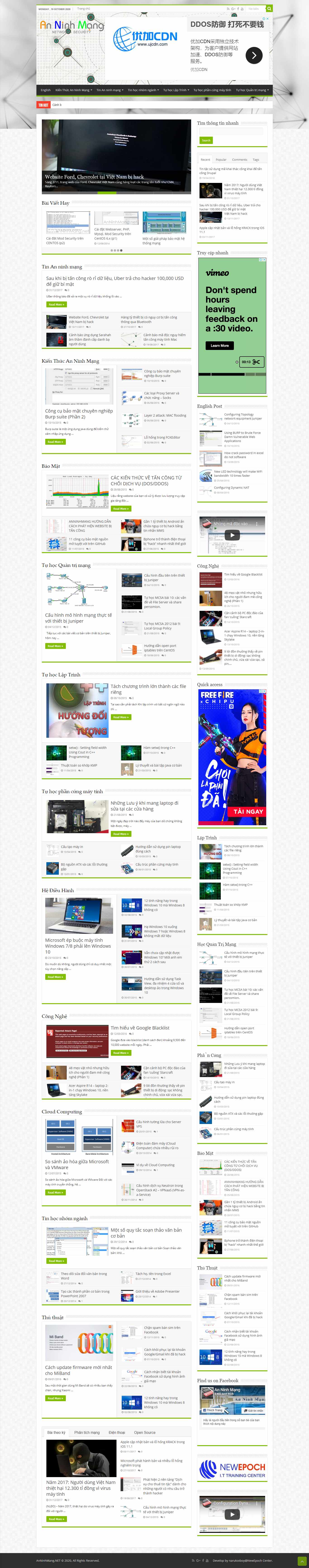 Thiết kế Website web an ninh - thám tử - bảo vệ - anninhmangnet
