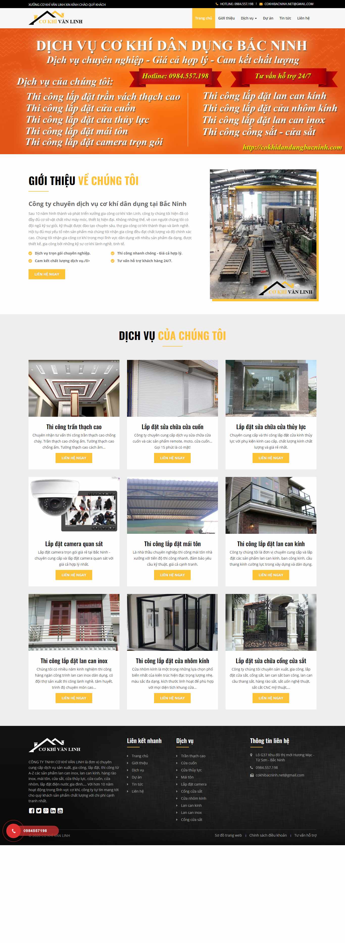 Thiết kế Website web công nghiệp - cokhidandungbacninhcom