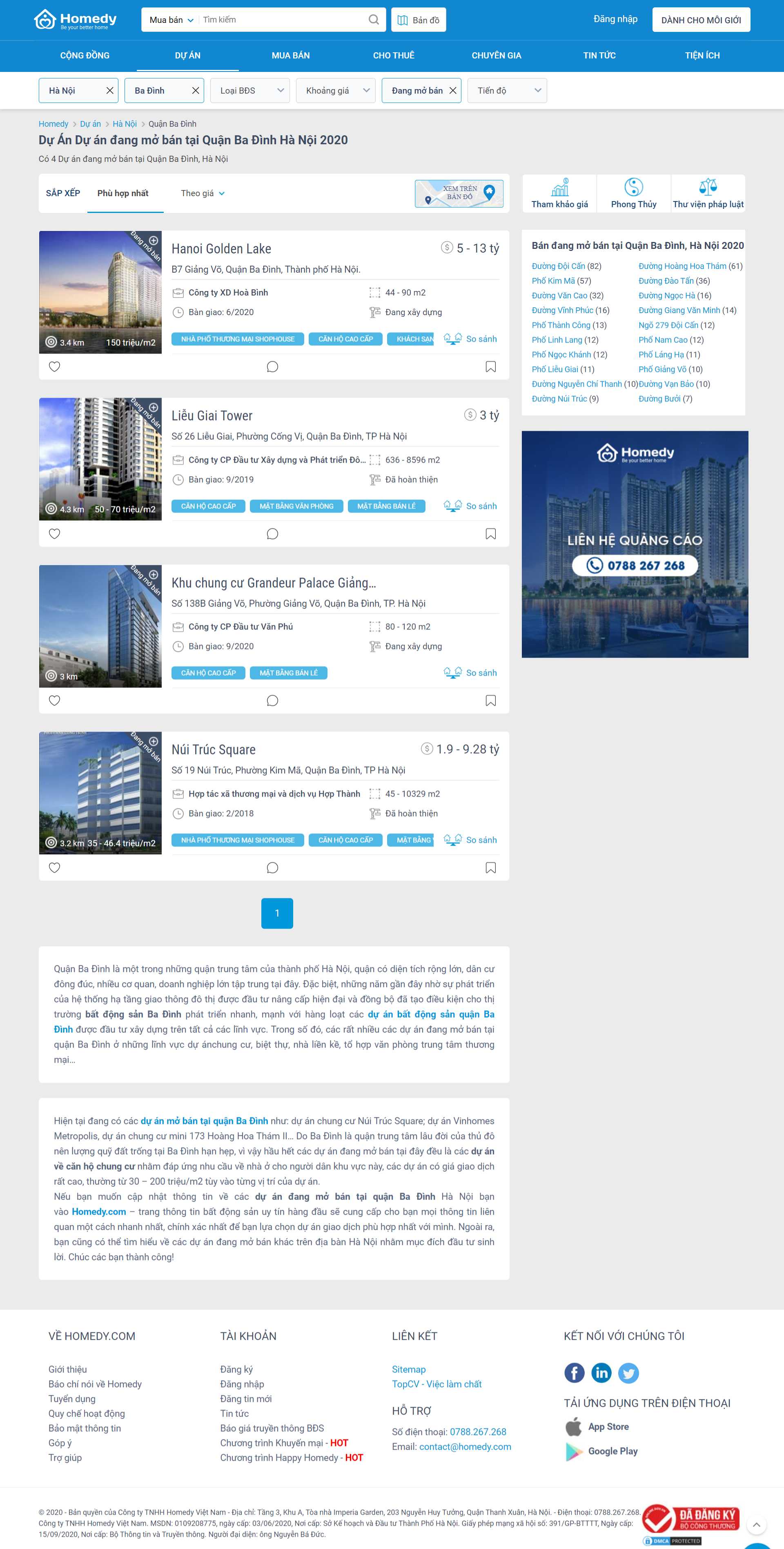 Thiết kế Website web dự án bds - homedycom