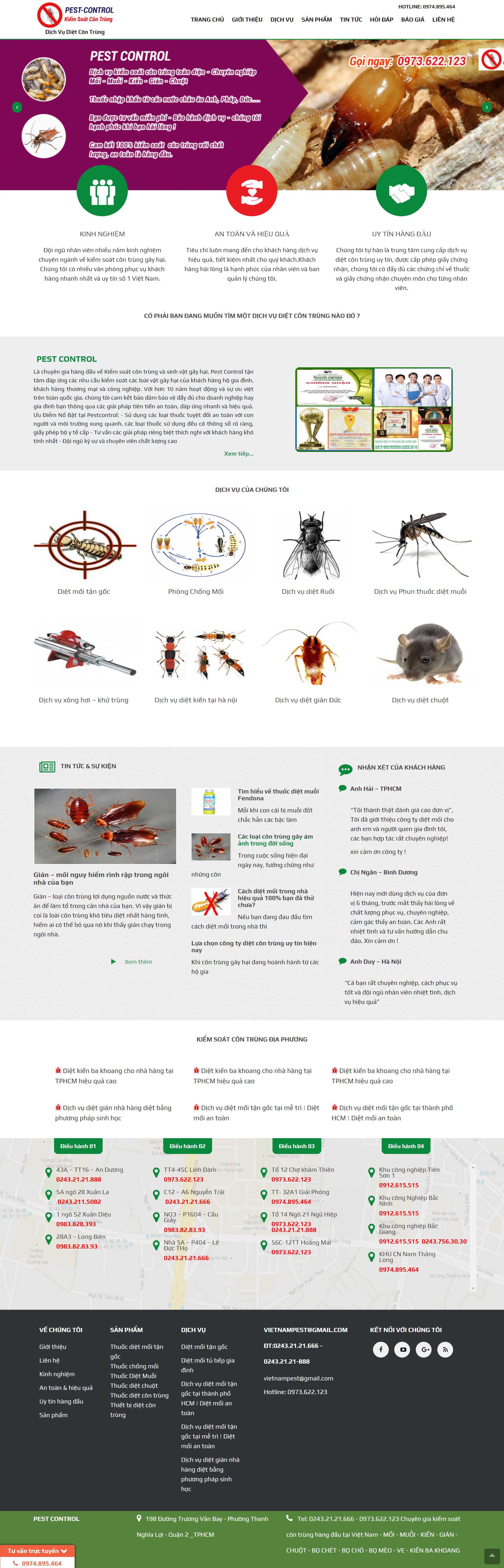 Thiết kế Website web diệt côn trùng - pest-controlvn