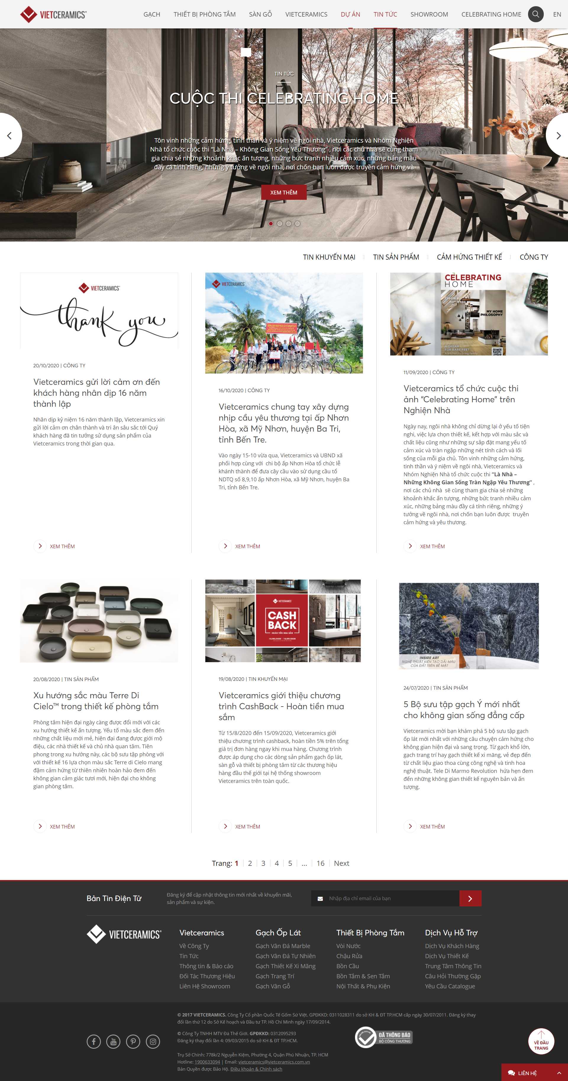 Thiết kế Website web gạch ốp lát - wwwvietceramicscom
