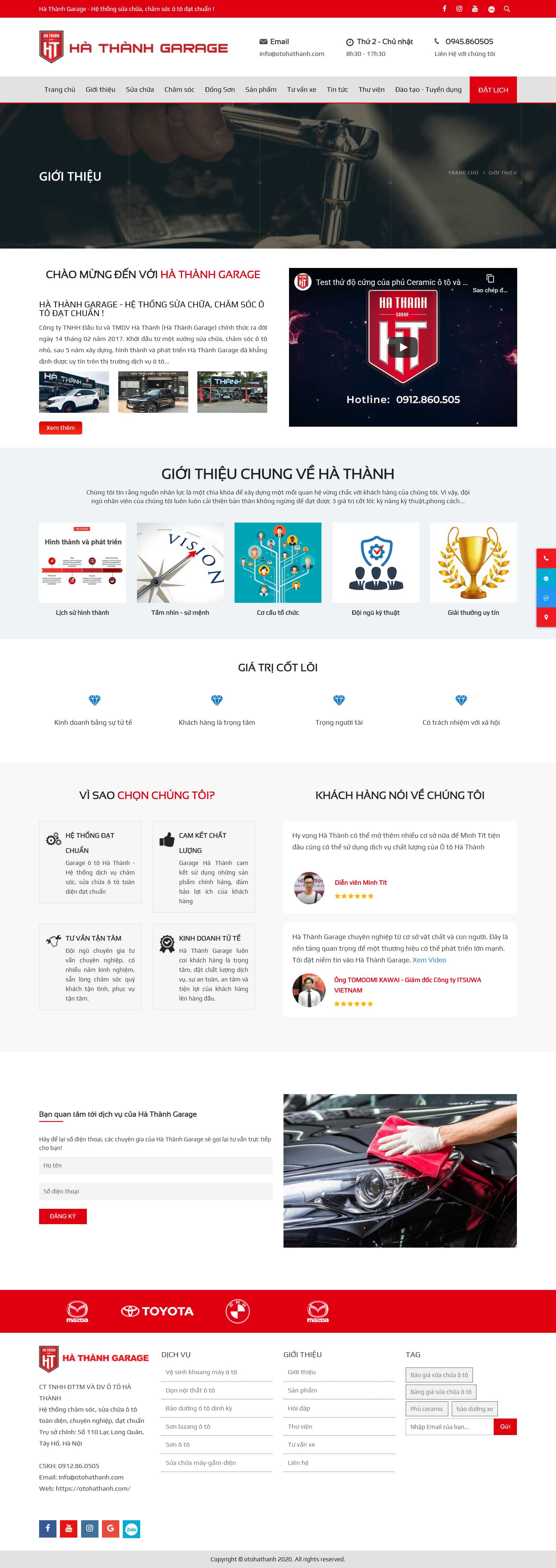 Thiết kế Website web gara ô tô - otohathanhcom