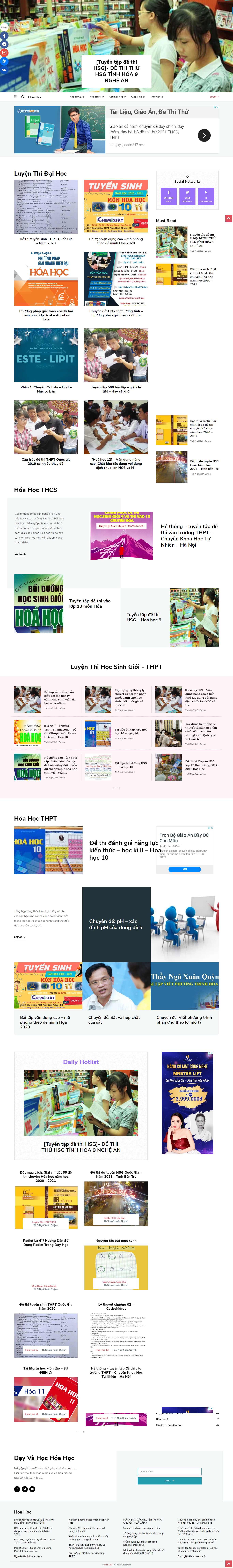 Thiết kế Website web hóa học - hoahocorg