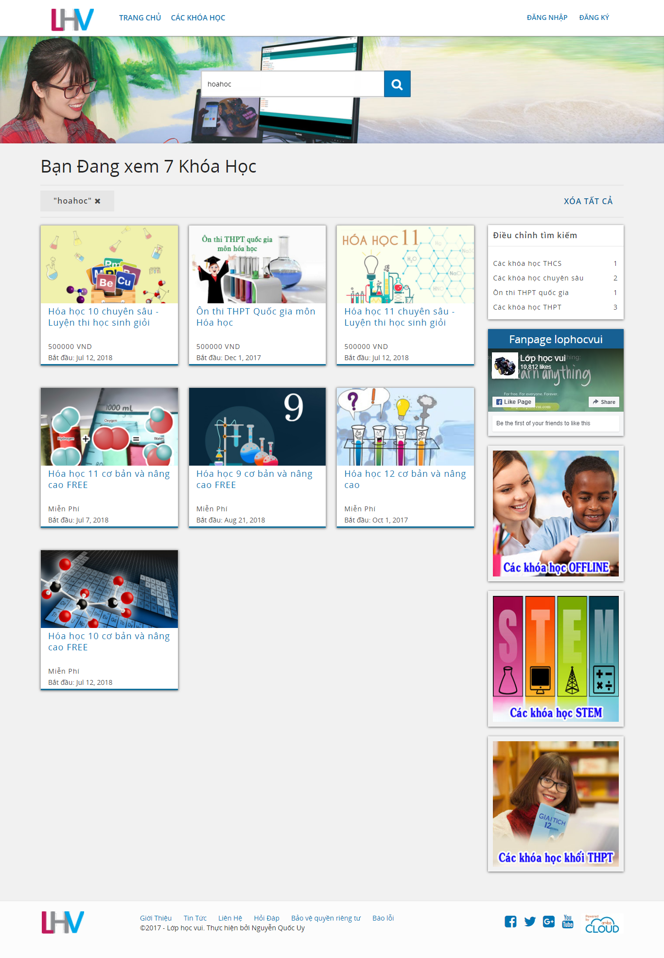 Thiết kế Website web hóa học - courseslophocvuicom
