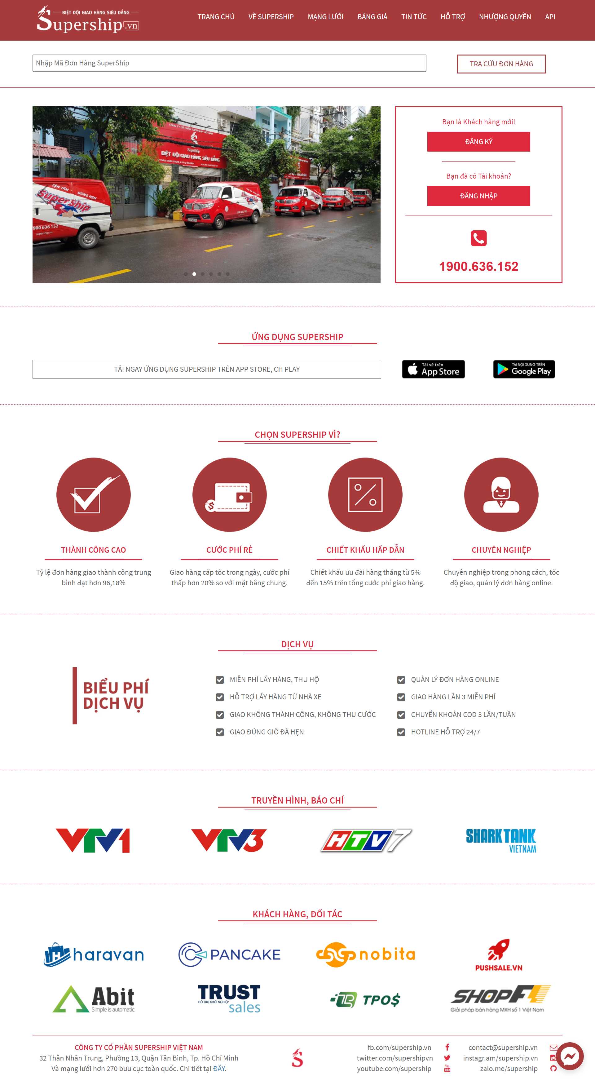 Thiết kế Website web giao hàng - supershipvn