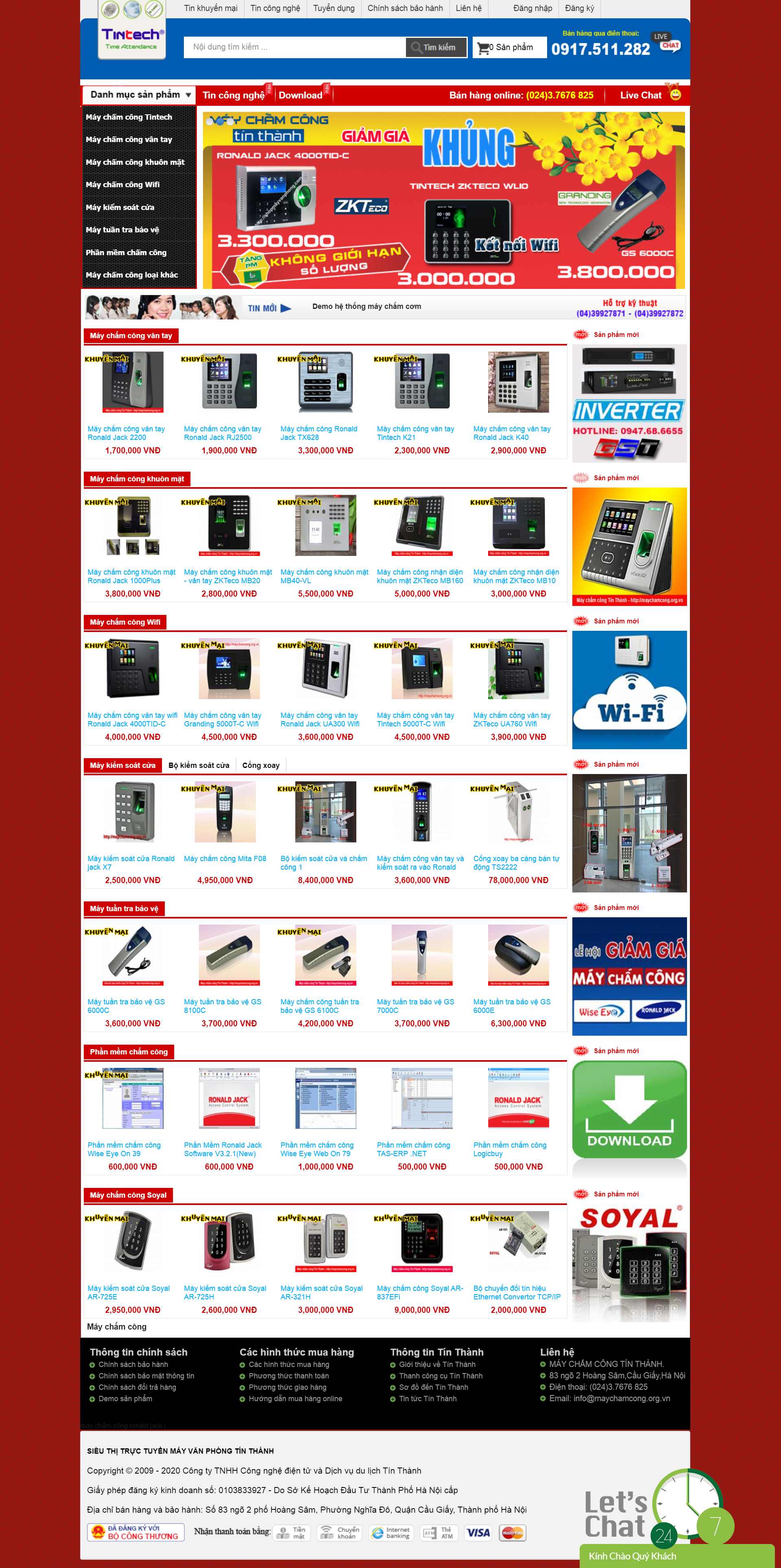 Thiết kế Website web máy chấm công - maychamcongorgvn