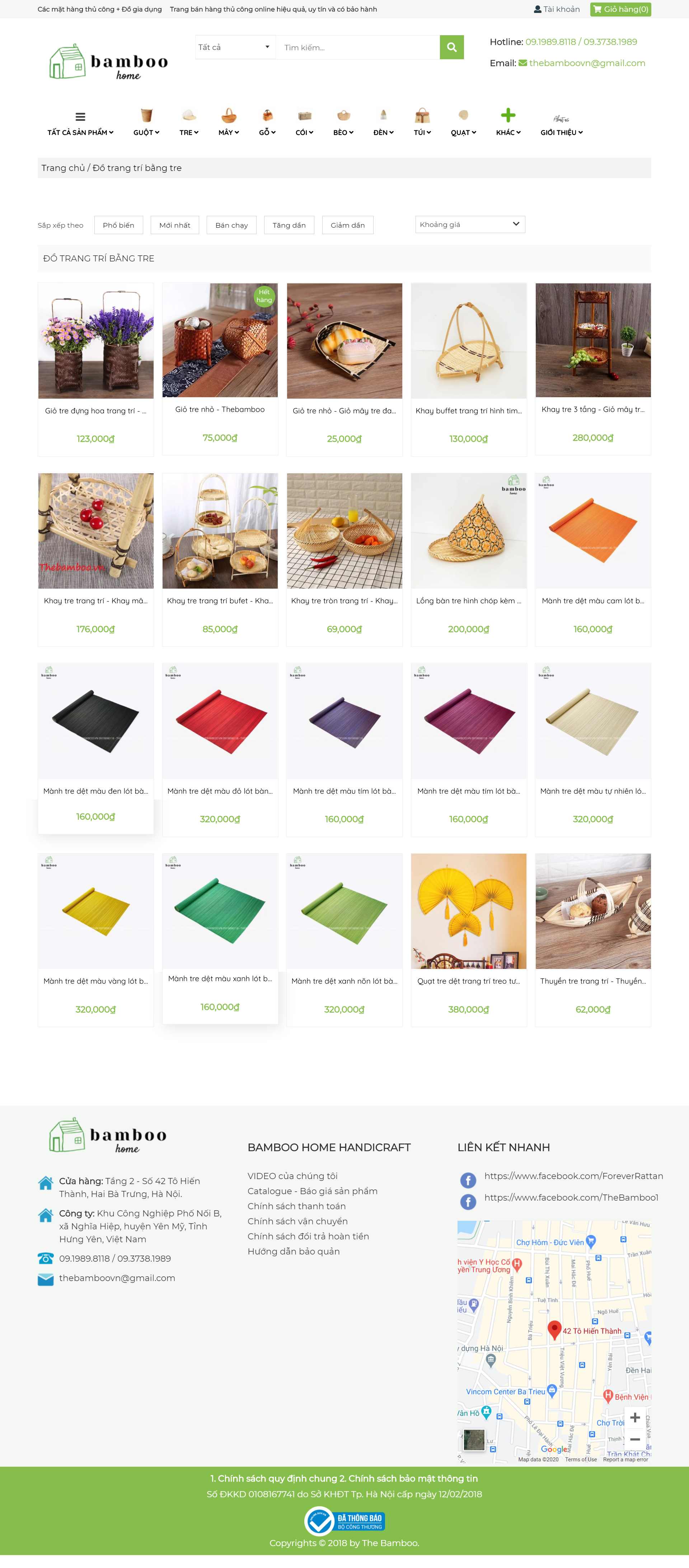 Thiết kế Website web mây tre đan - wwwthebamboovn