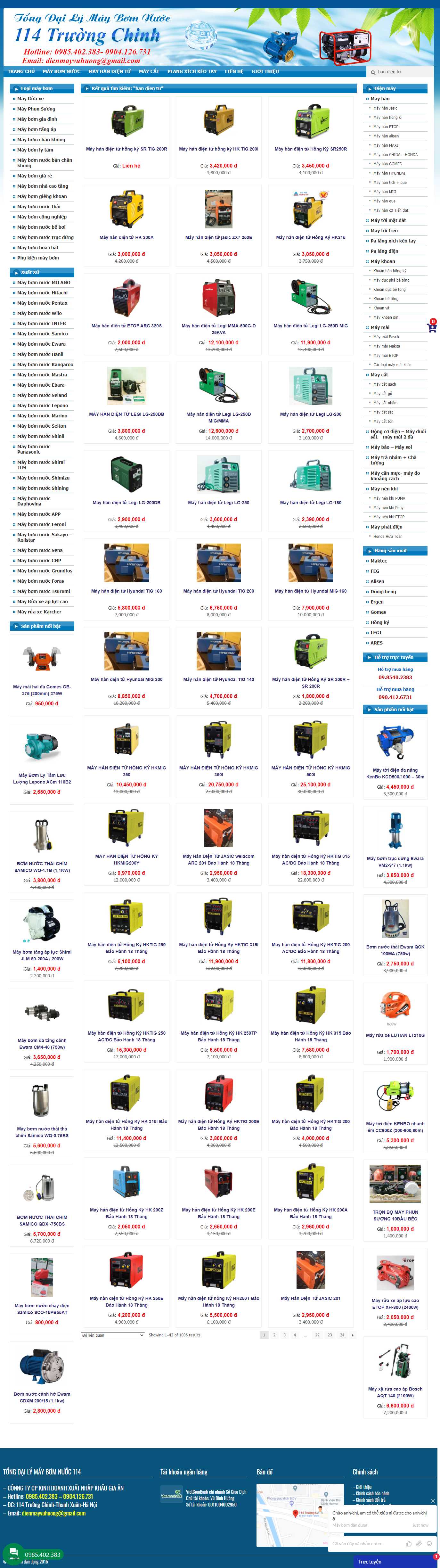 Thiết kế Website web máy hàn - maybomdandungcom
