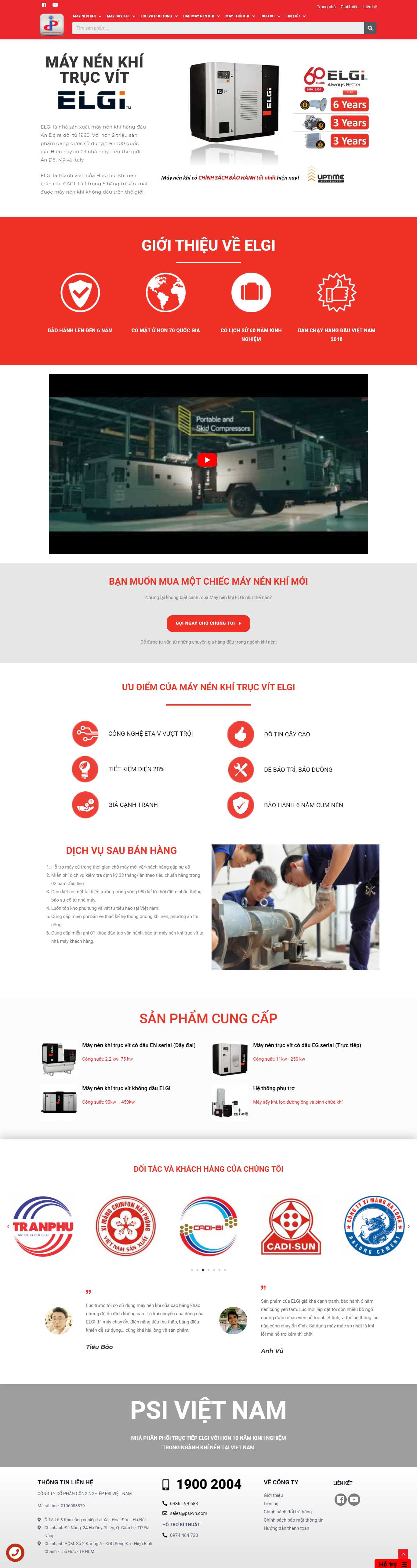 Thiết kế Website web máy nèn khí - wwwpsi-vncom