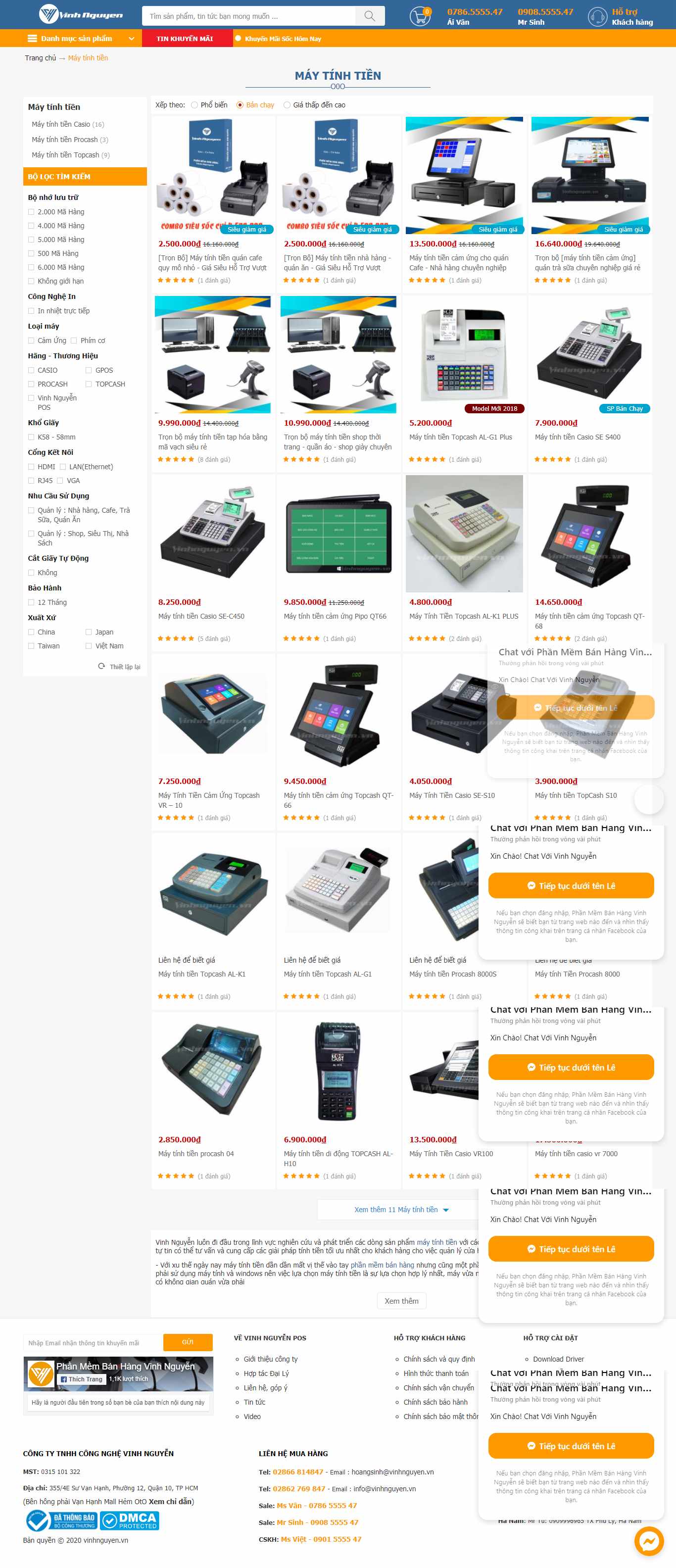 Thiết kế Website web máy tính tiền - vinhnguyenvn