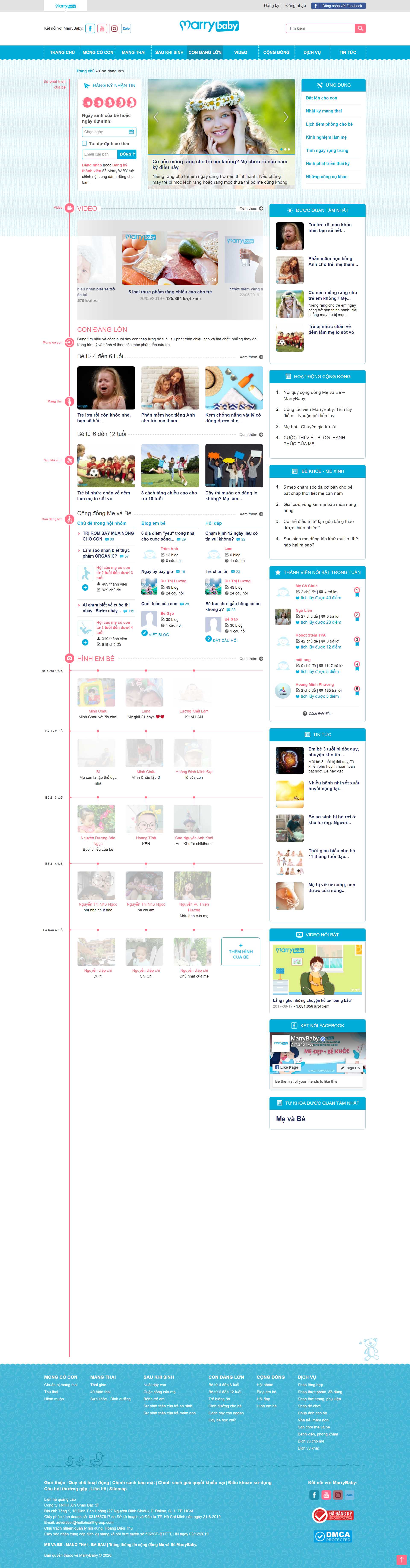 Thiết kế Website web mẹ và bé - wwwmarrybabyvn