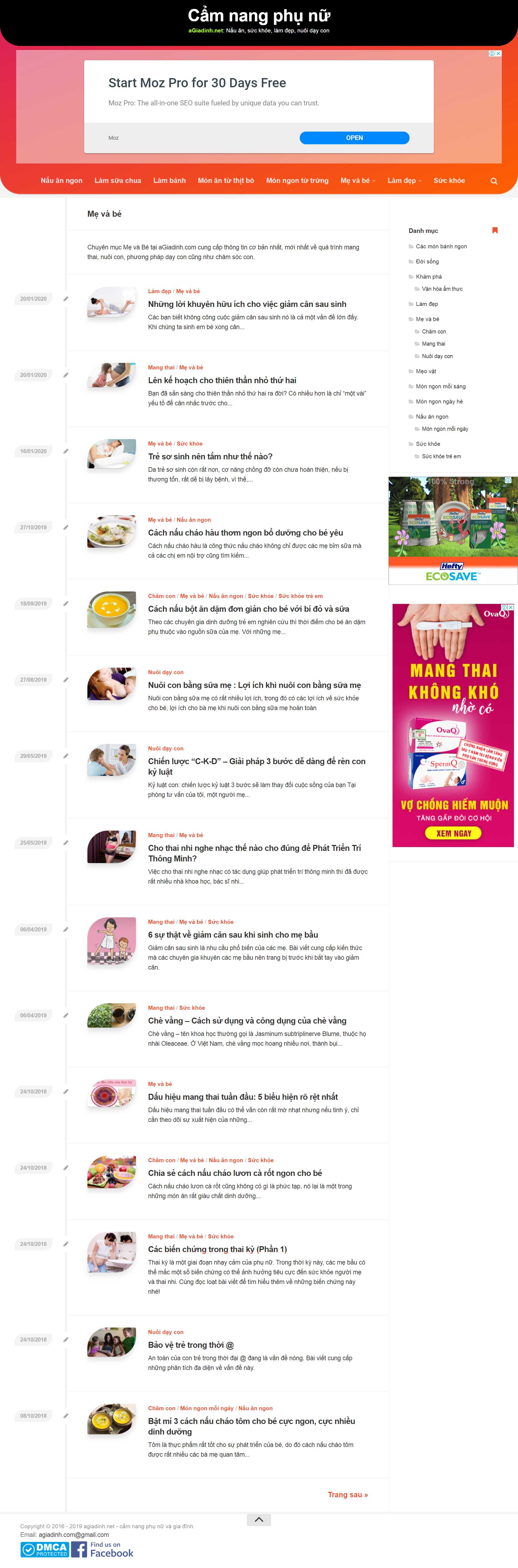 Thiết kế Website web mẹ và bé - agiadinhnet