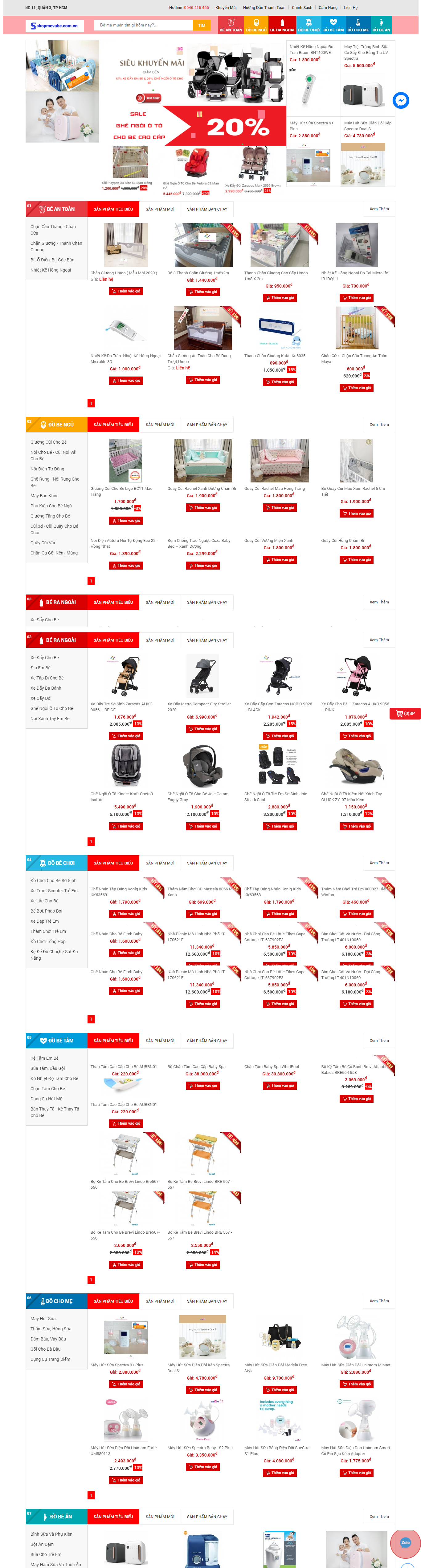 Thiết kế Website web mẹ và bé - shopmevabecomvn