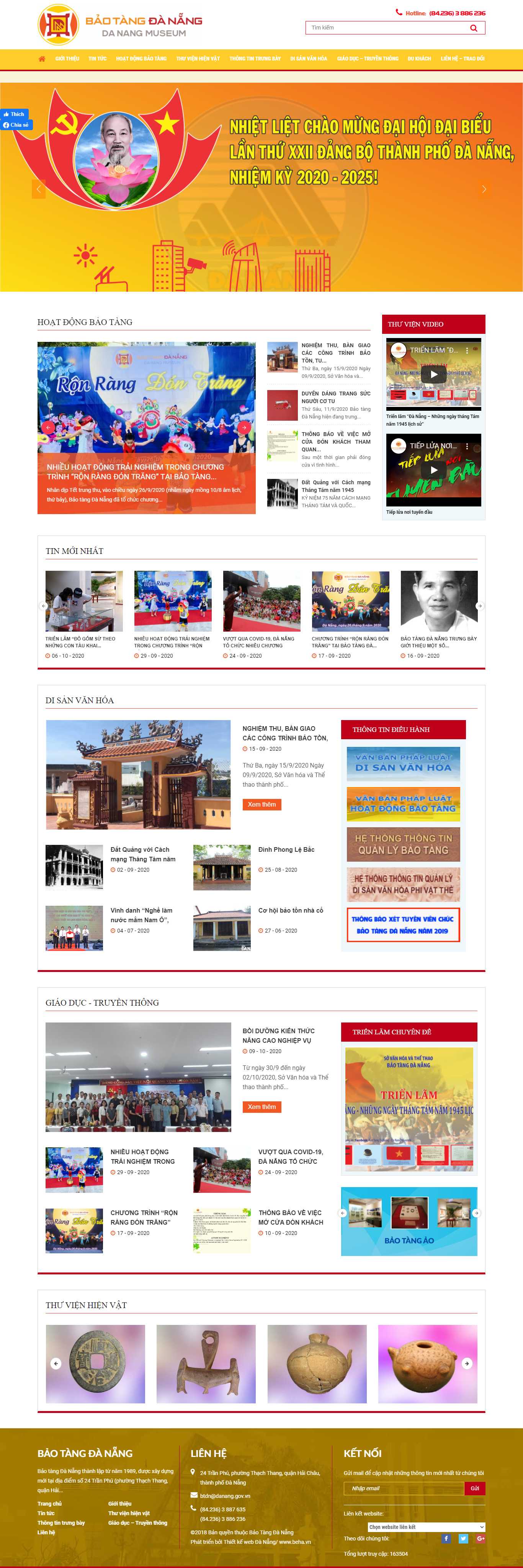 Thiết kế Website web di tích lịch sử - baotangdanangvn
