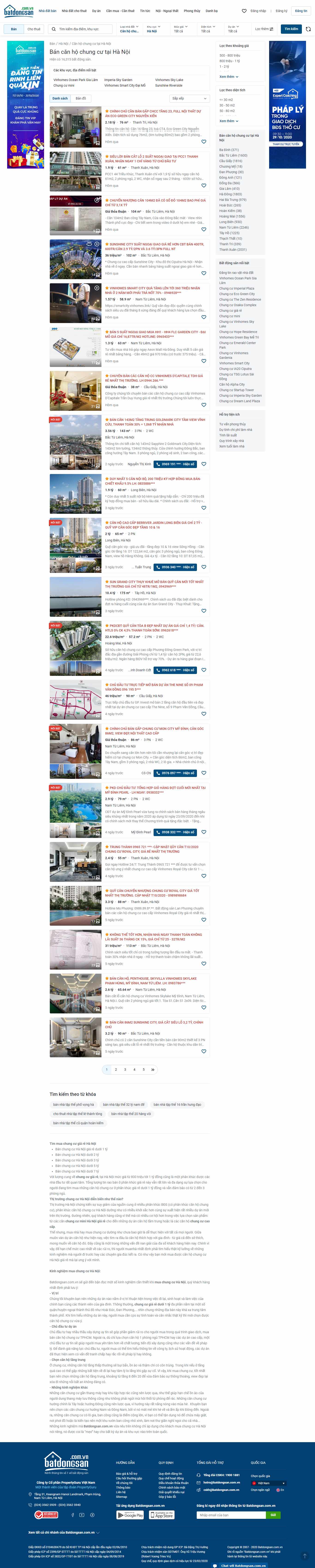 Thiết kế Website web mua bán căn hộ - batdongsancomvn