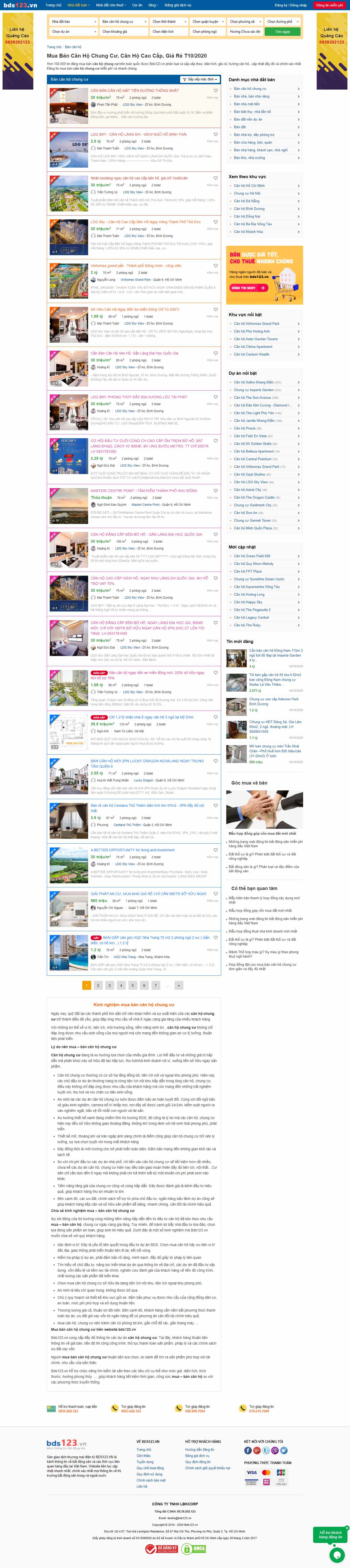 Thiết kế Website web mua bán căn hộ - bds123vn