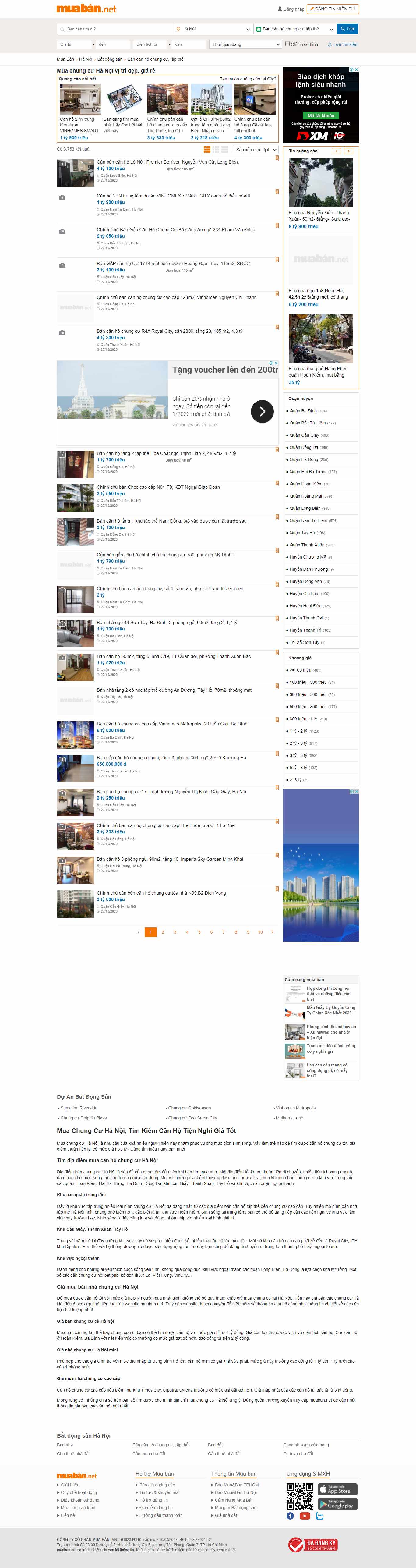 Thiết kế Website web mua bán căn hộ - muabannet