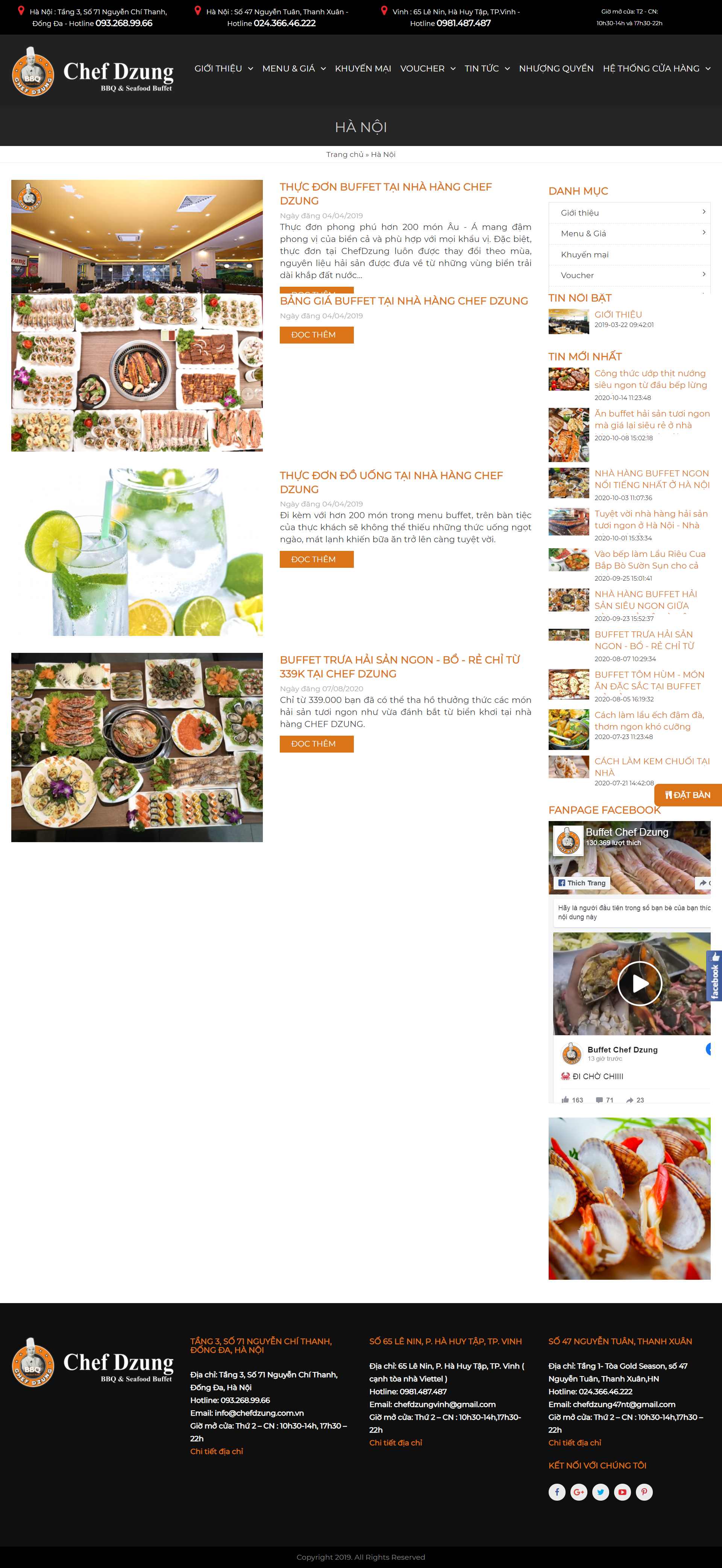 Thiết kế Website web nhà hàng lẩu nướng - chefdzungcomvn