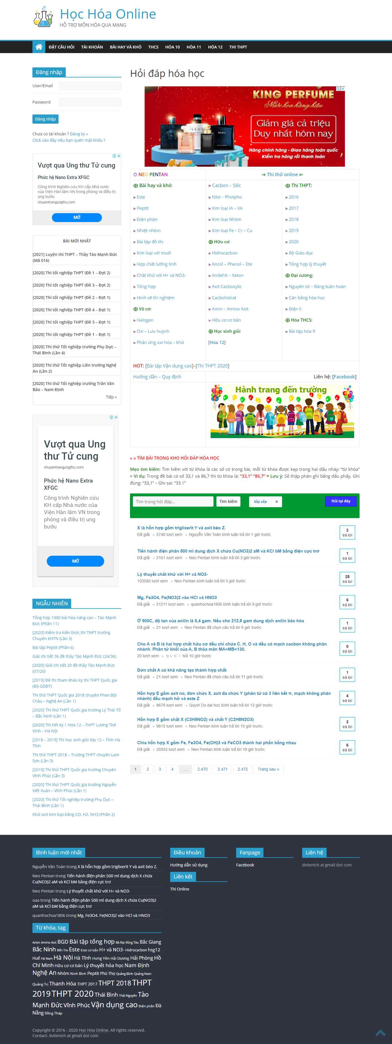 Thiết kế Website web hóa học - hoctapdvtienichcom