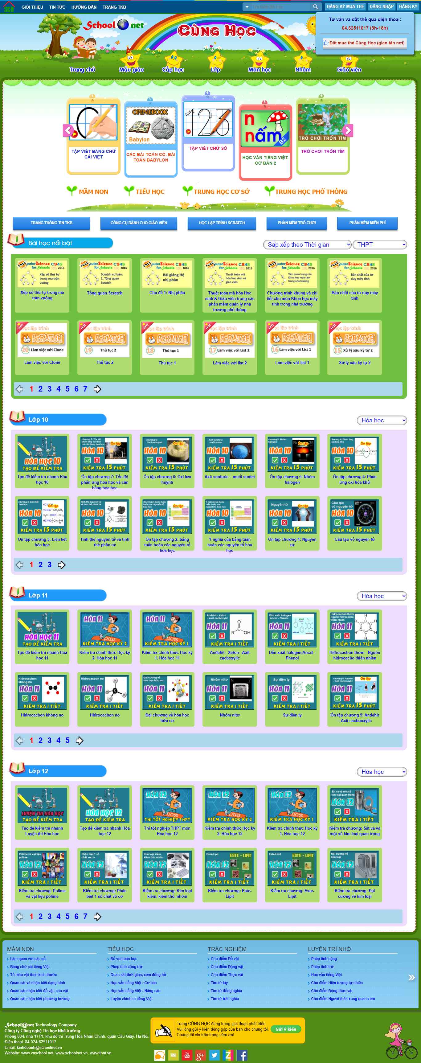 Thiết kế Website web hóa học - cunghocvn