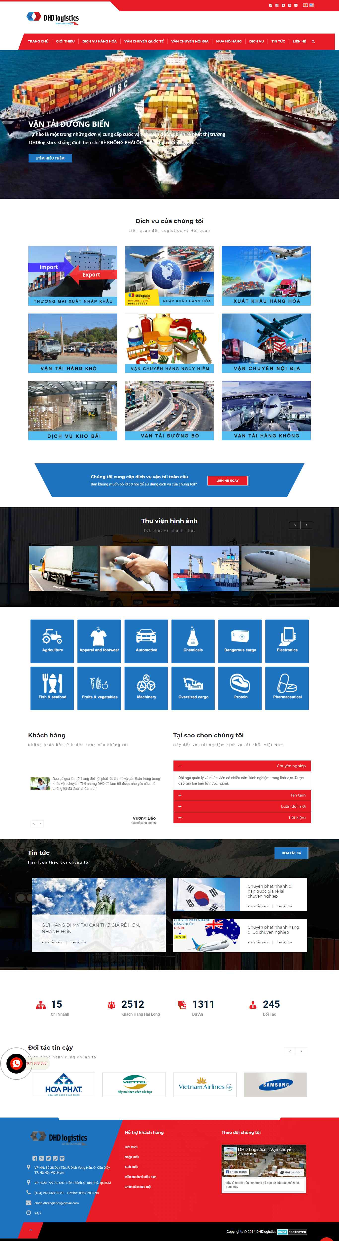 Thiết kế Website web kho bãi - dhdlogisticscom