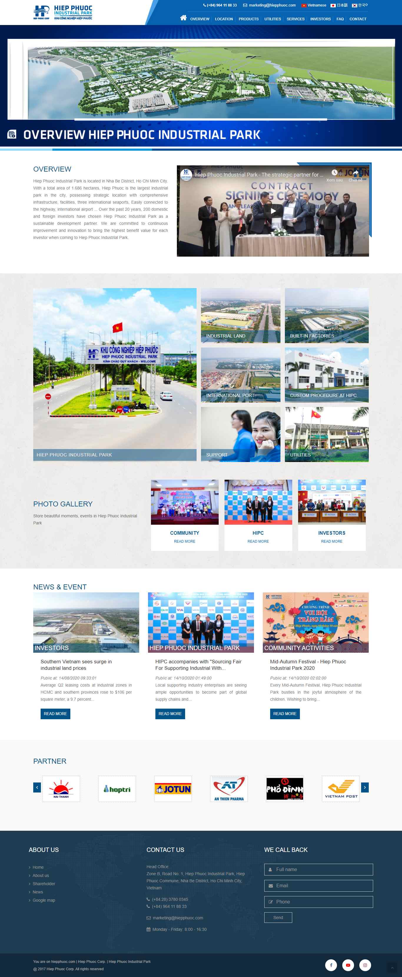 Thiết kế Website web khu công nghiệp - wwwhiepphuoccom