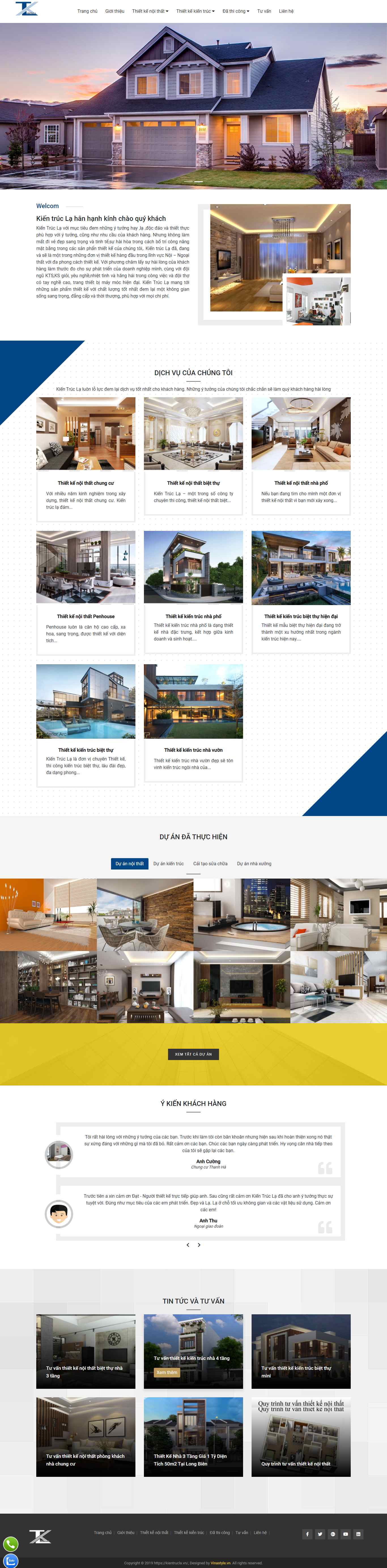 Thiết kế Website web kiến trúc - kientruclavn