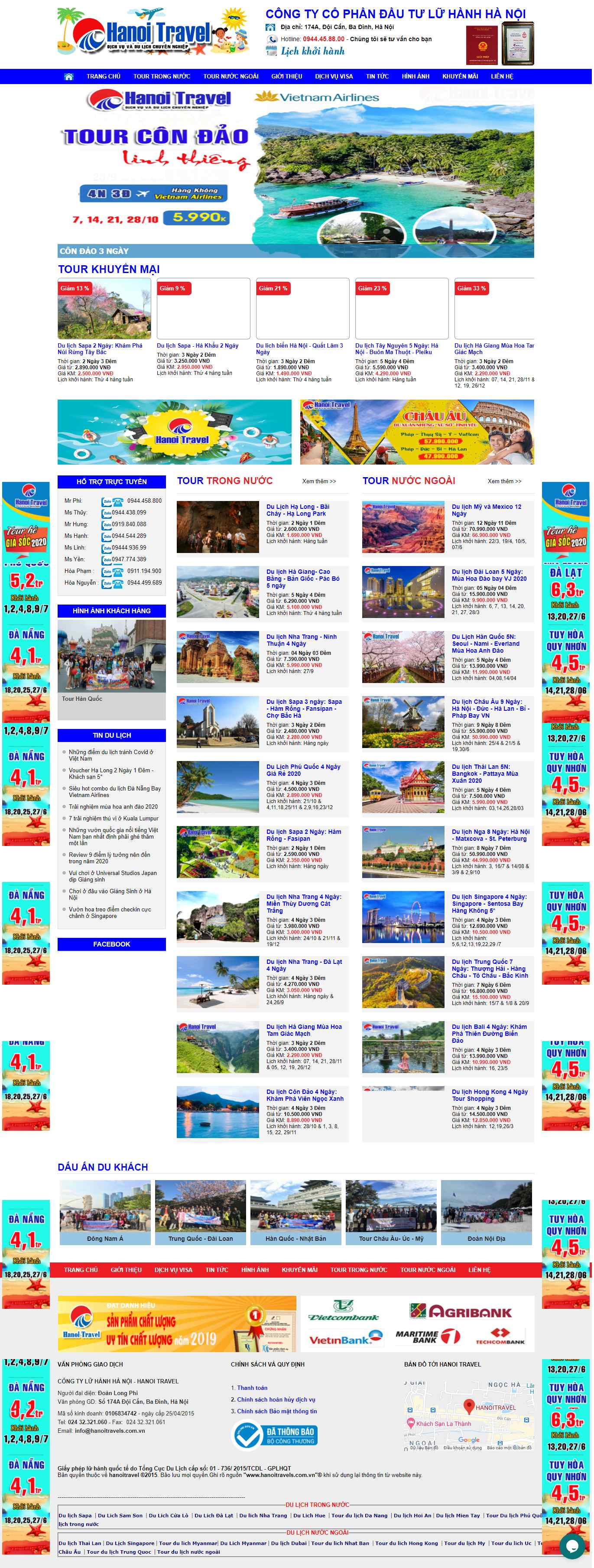 Thiết kế Website web lữ hành - wwwluhanhhanoicomvn