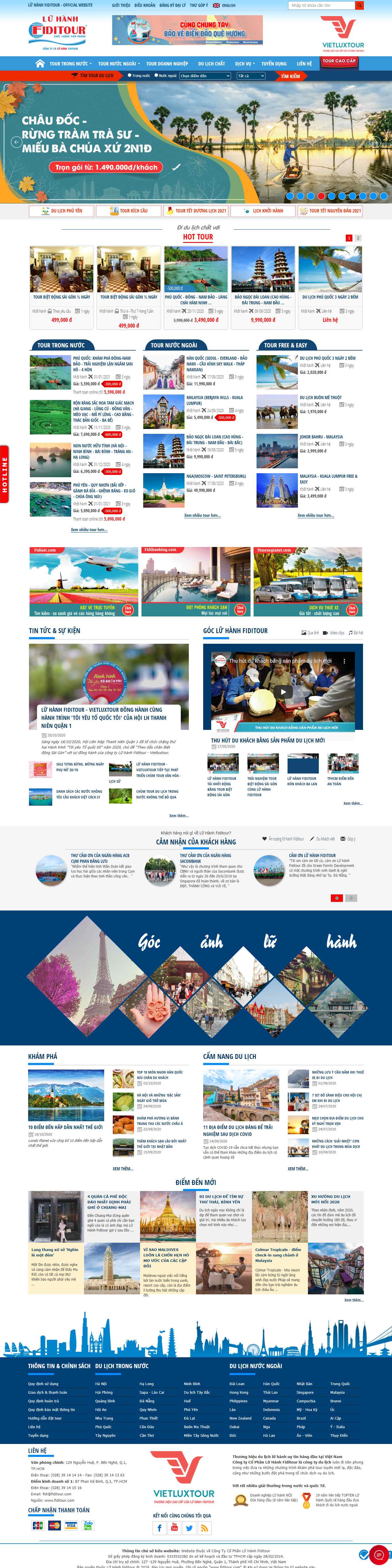 Thiết kế Website web lữ hành - wwwfiditourcom