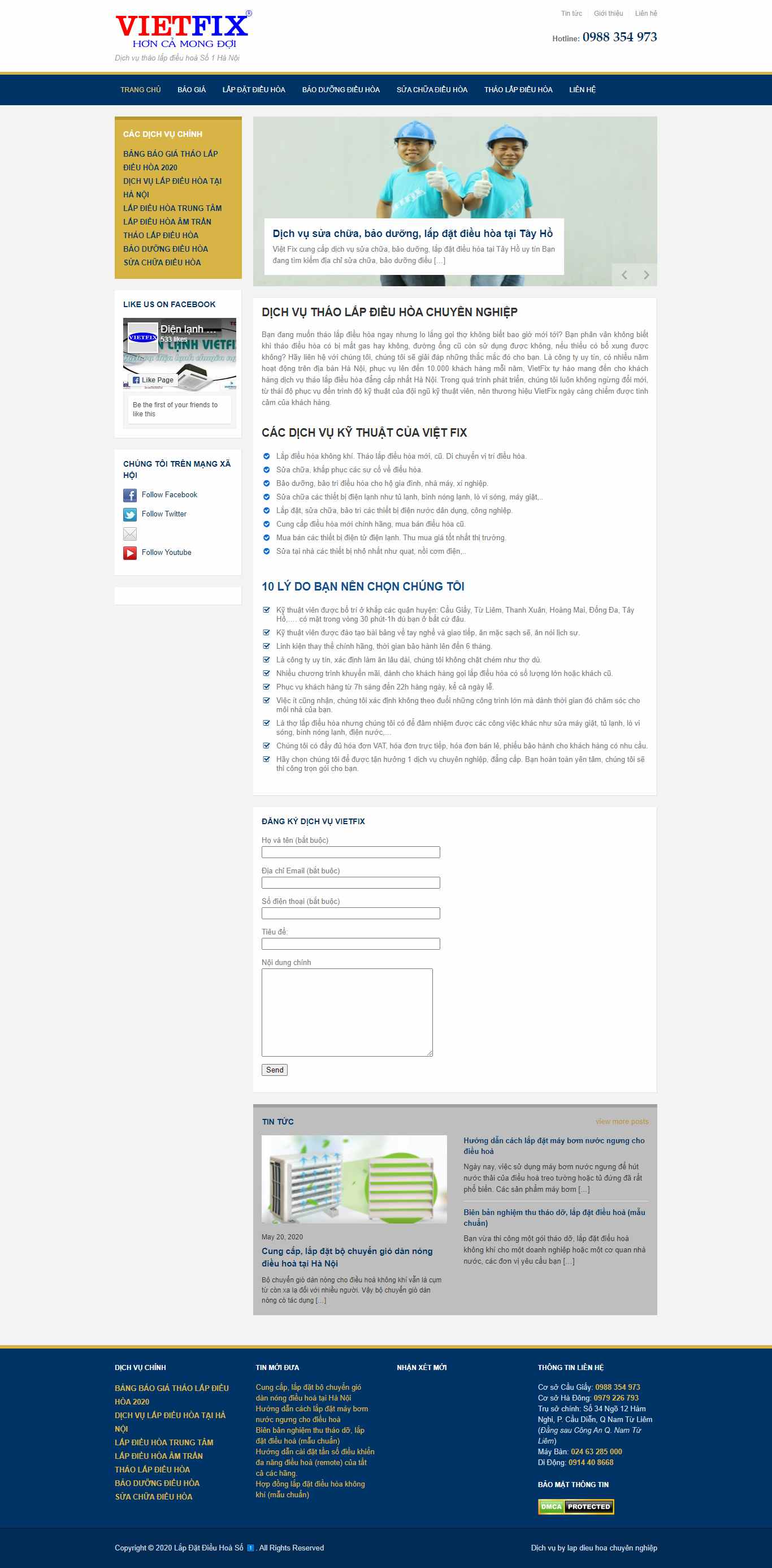 Thiết kế Website web lắp đặt điều hòa - lapdatdieuhoaorg