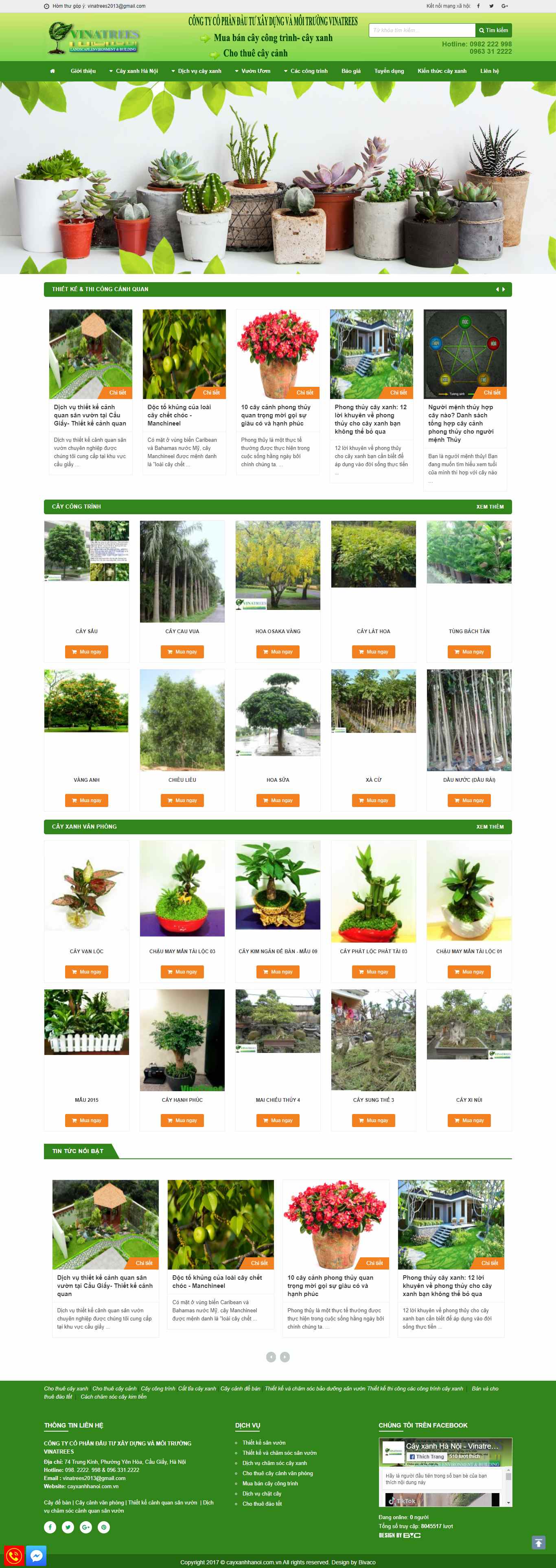 Thiết kế Website web mua bán cây cảnh - cayxanhhanoicomvn
