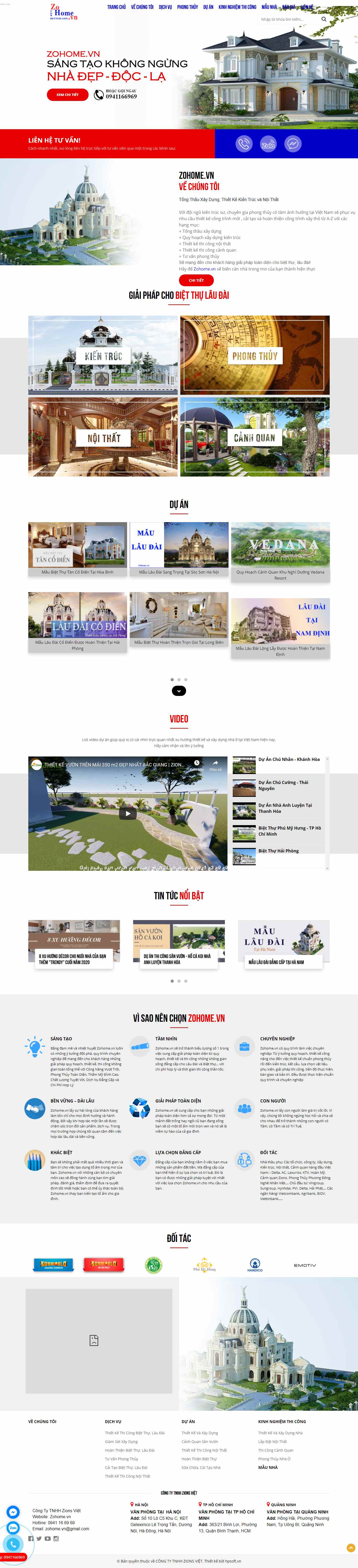 Thiết kế Website web nhà vườn - zohomevn