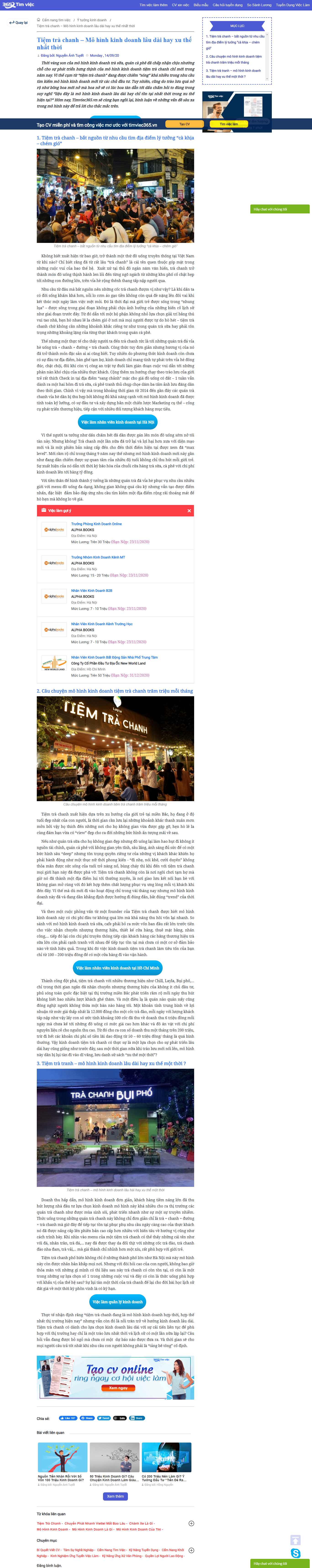 Thiết kế Website web quán trà chanh - timviec365vn