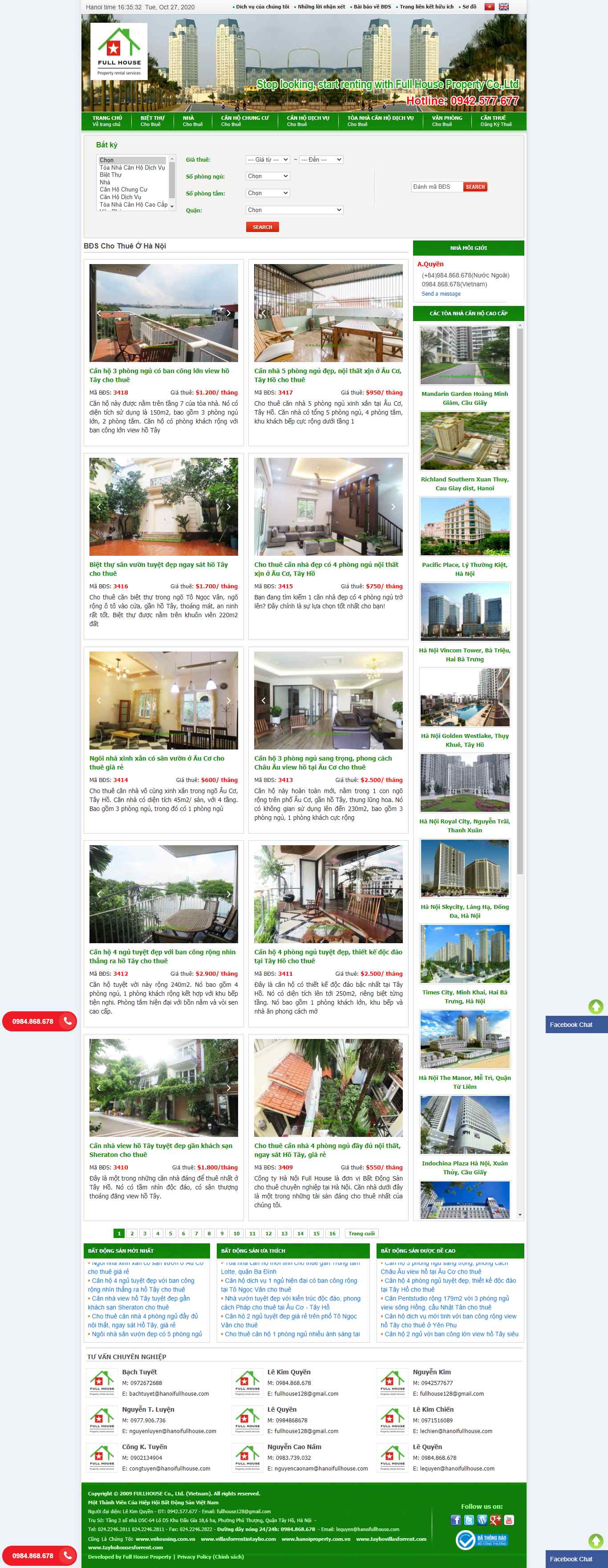 Thiết kế Website web nhà vườn - wwwhanoifullhousecom