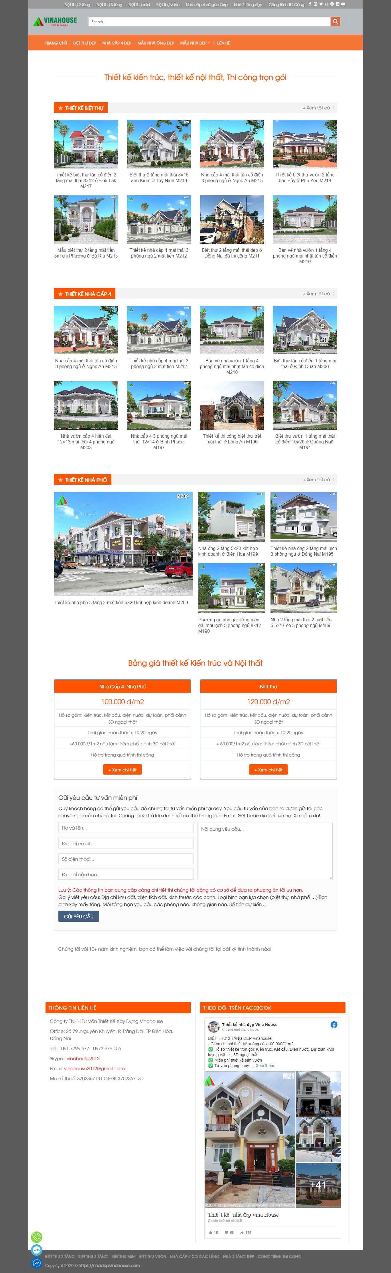 Thiết kế Website web nhà vườn - nhadepvinahousecom