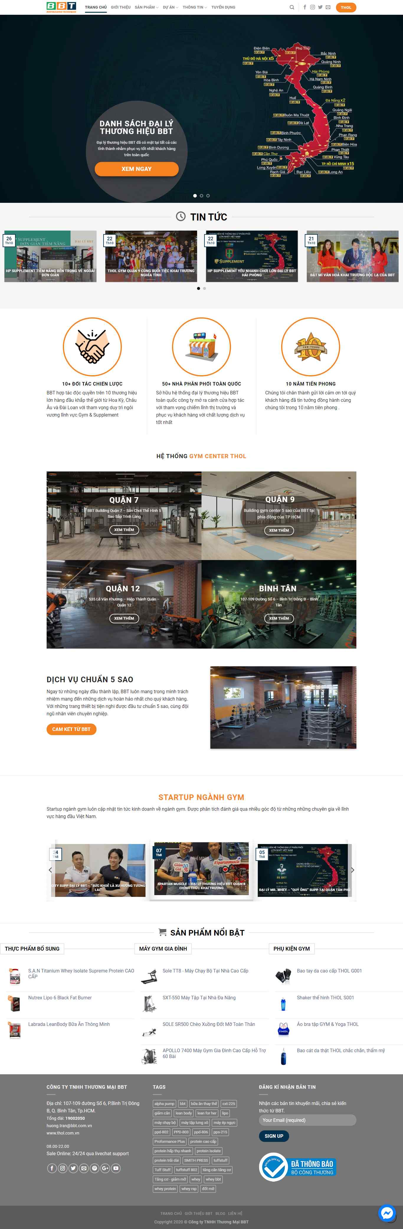 Thiết kế Website web phòng gym - wwwbbtcomvn