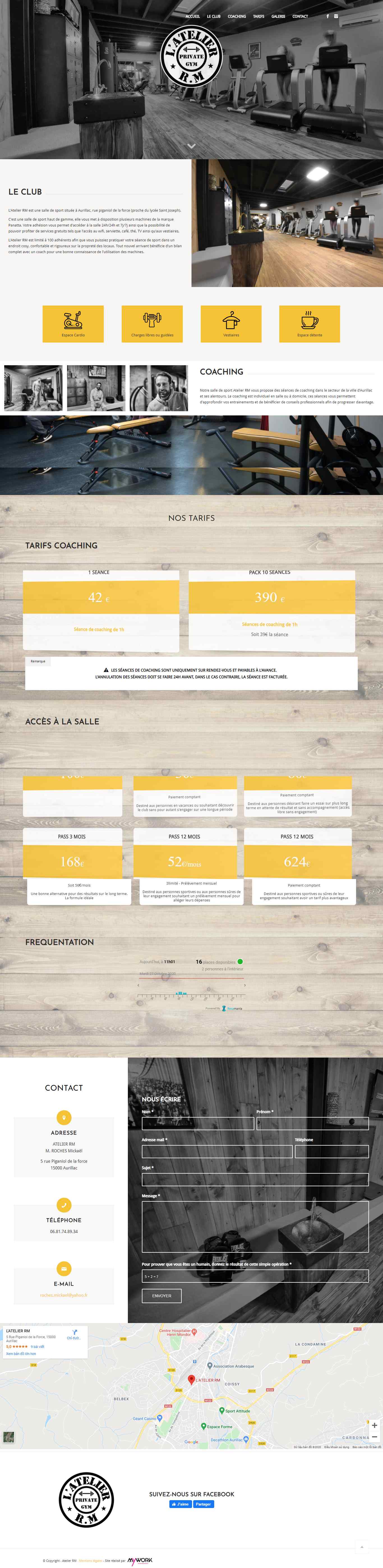 Thiết kế Website web phòng gym - atelierrmfr