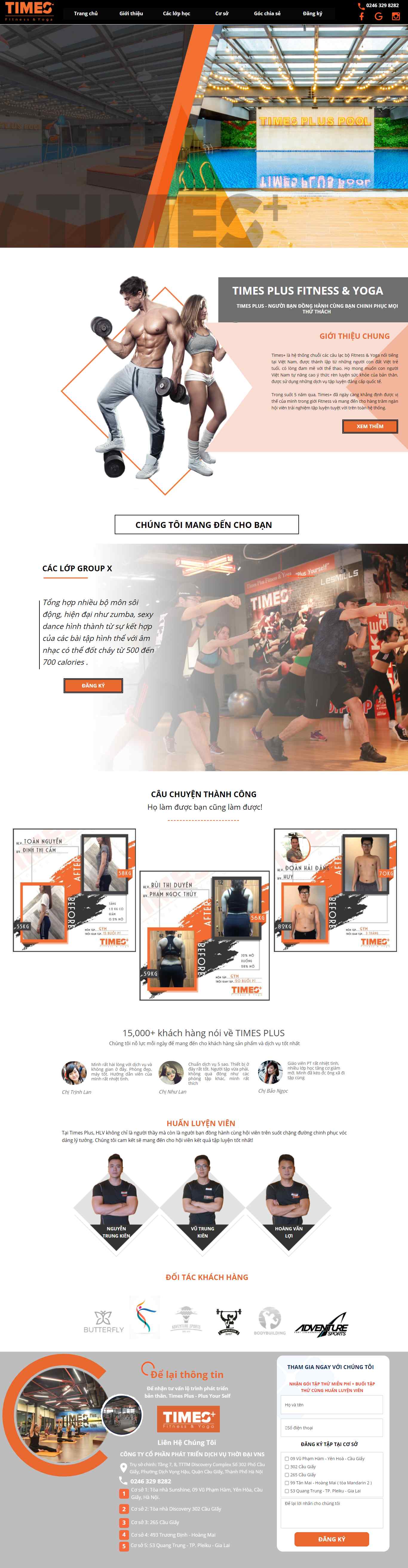 Thiết kế Website web phòng gym - fittimespluscomvn