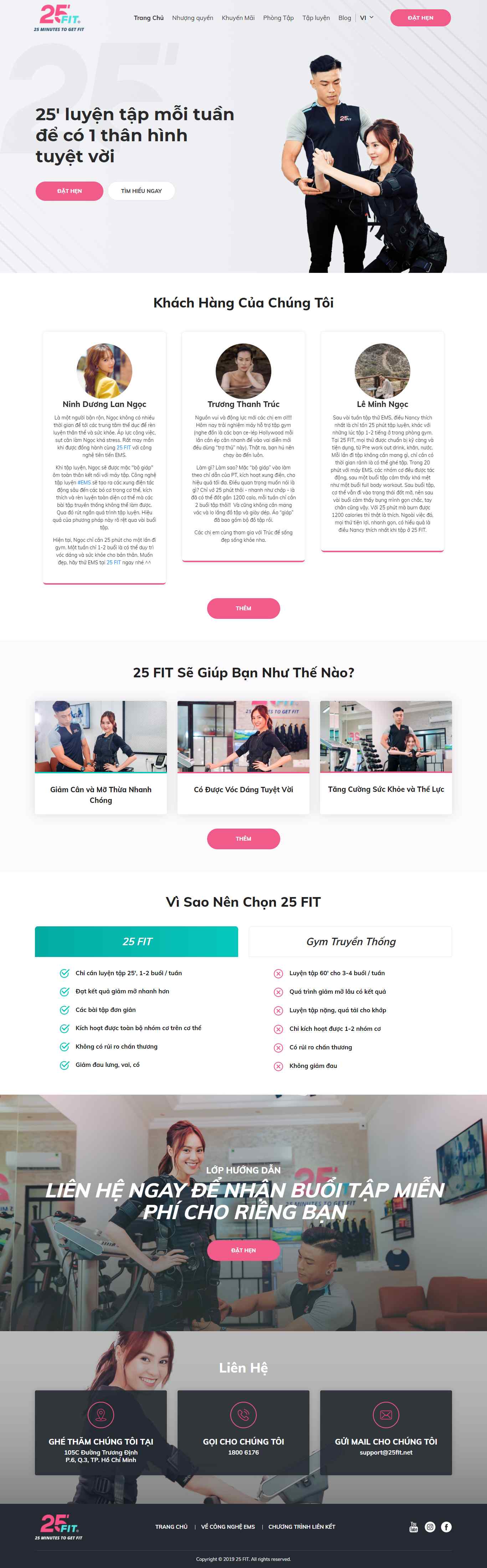 Thiết kế Website web phòng gym - 25fitnet