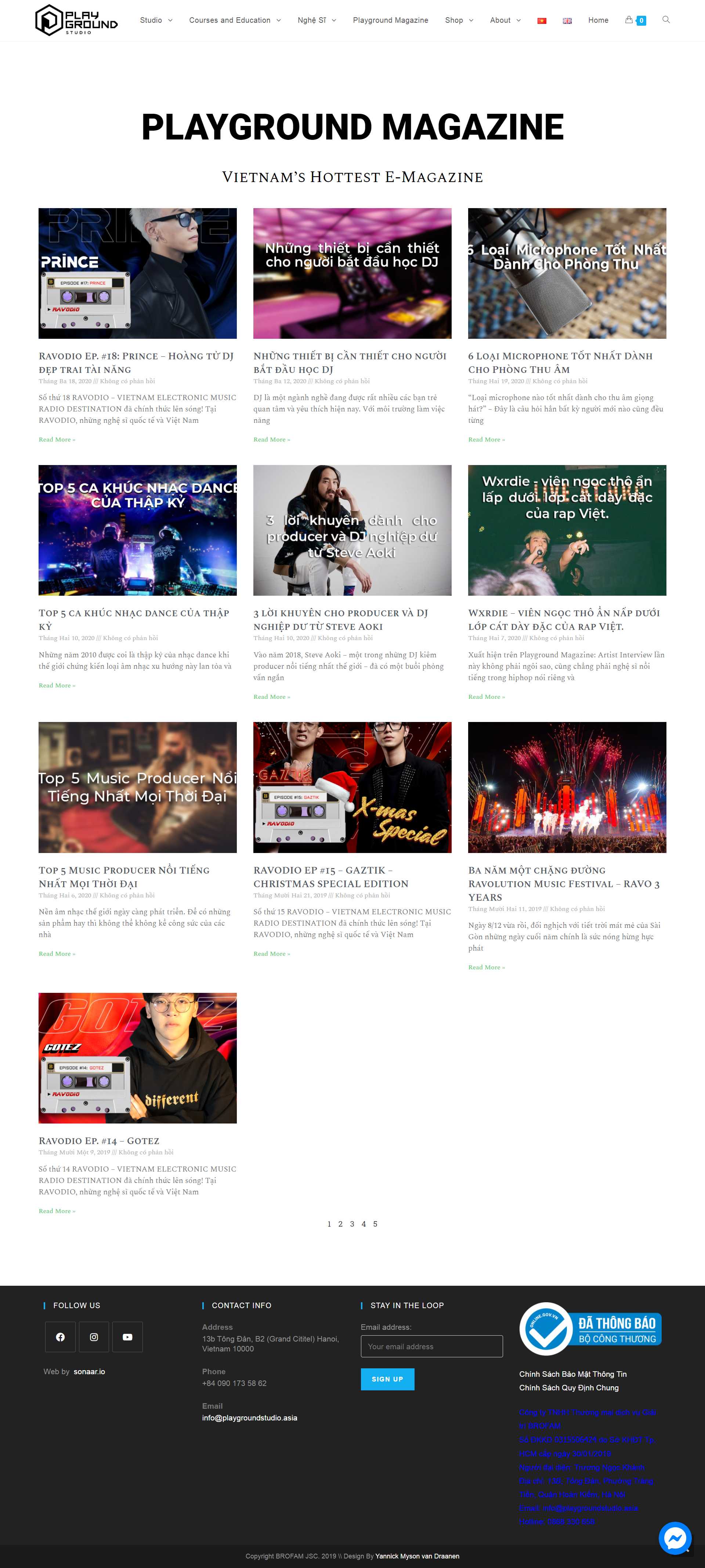 Thiết kế Website web phòng thu âm - playgroundstudioasia