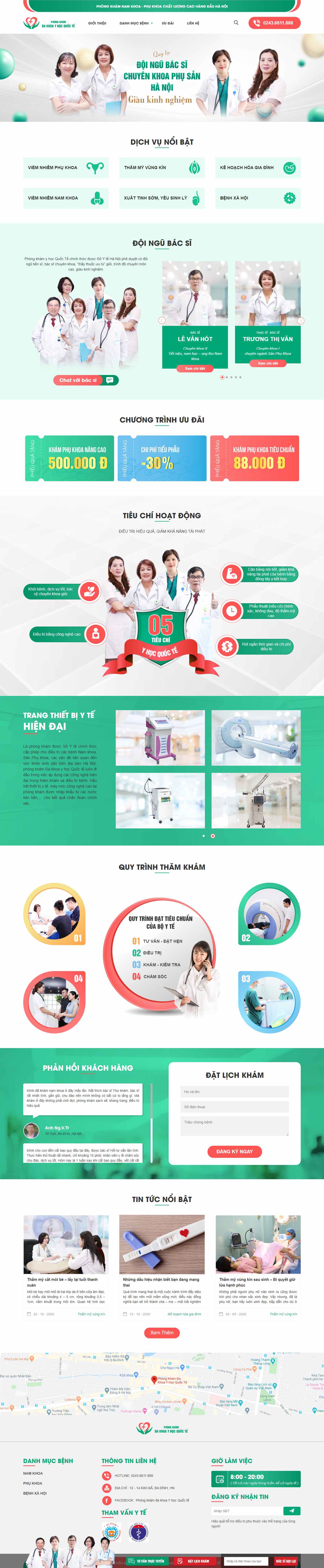 Thiết kế Website web phòng khám tư nhân - yhocquoctehncom