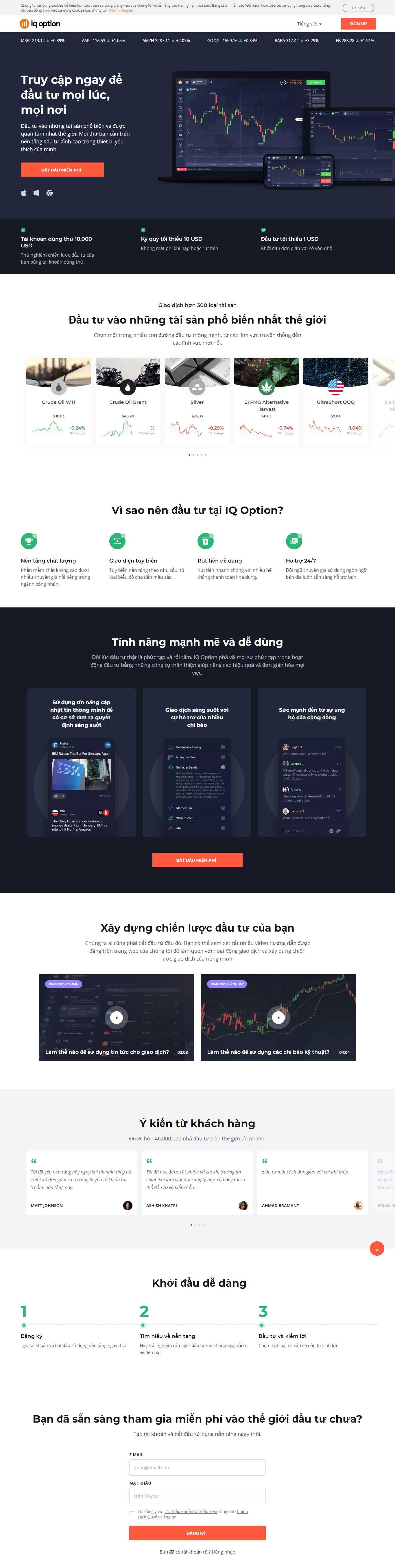 Thiết kế Website web sàn giao dịch tiền tệ - iqbrokerco
