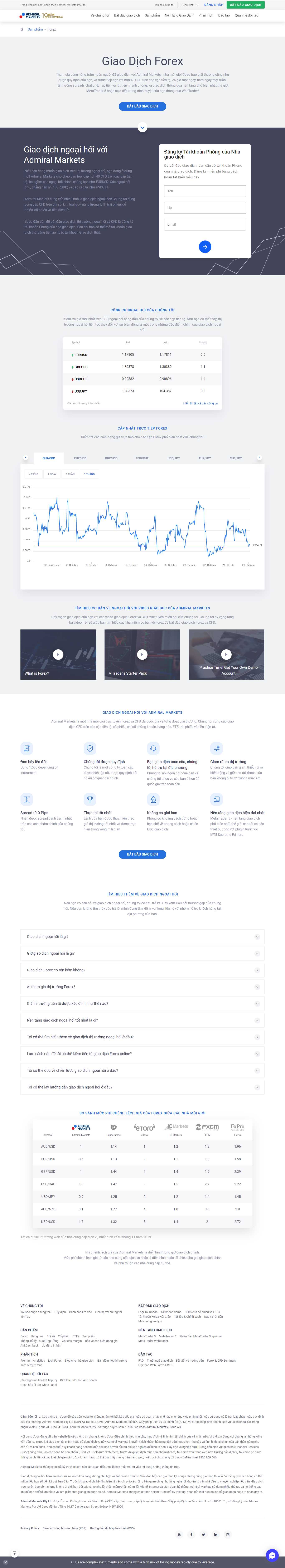 Thiết kế Website web sàn giao dịch tiền tệ - admiralmarketscom