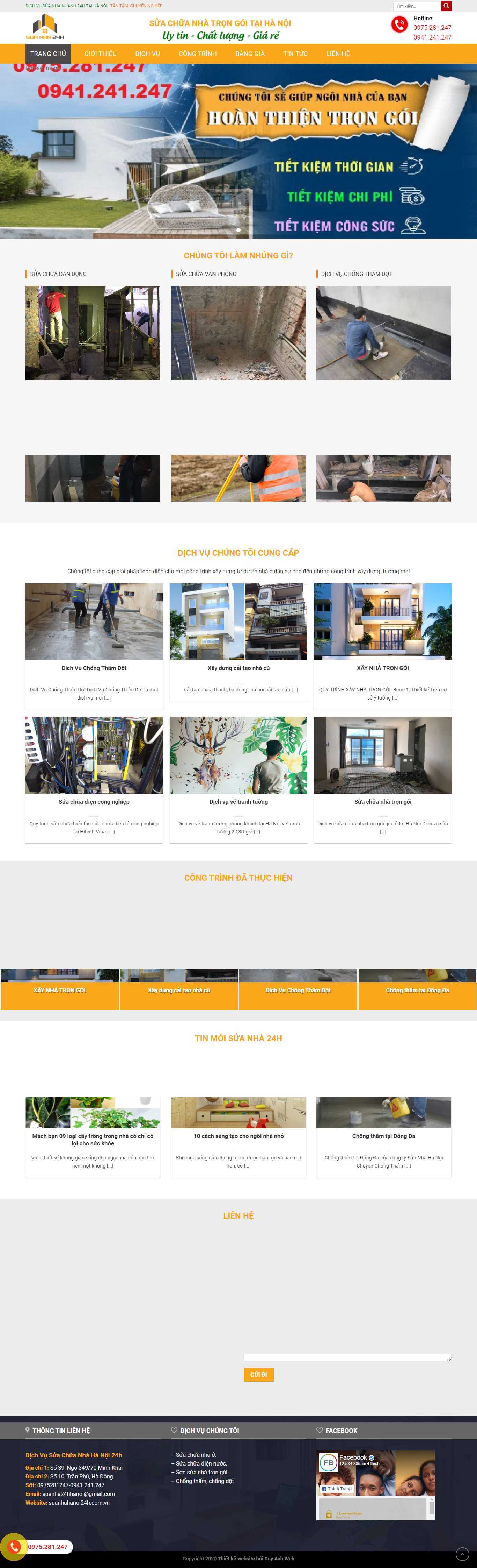Thiết kế Website web sửa chữa nhà - suanhahanoi24hcomvn