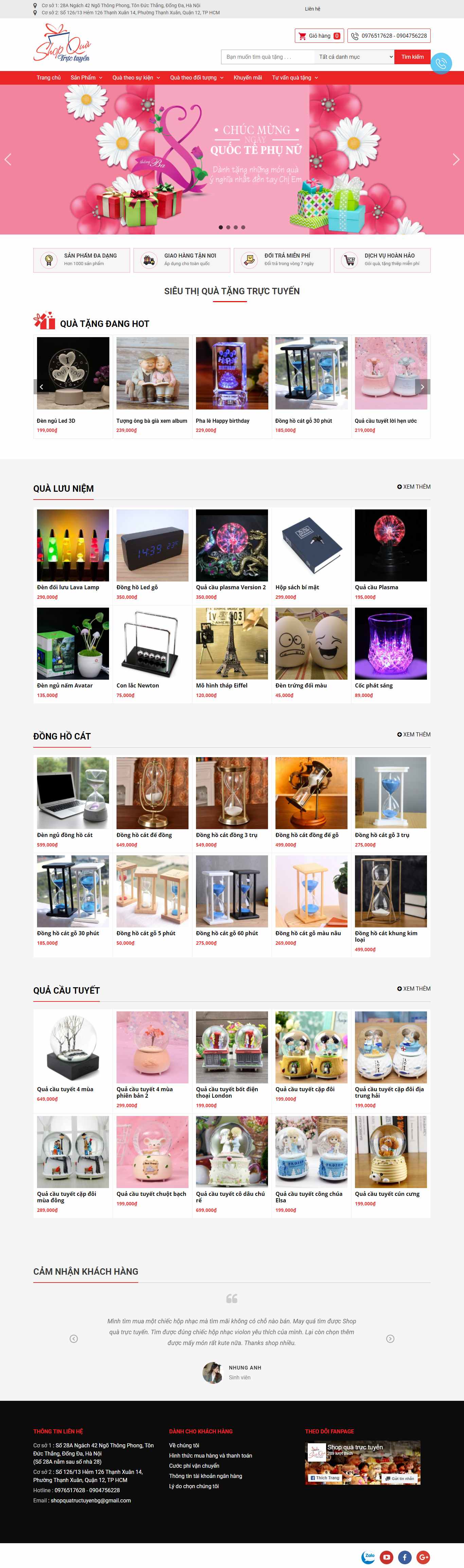 Thiết kế Website web quà lưu niệm - shopquatructuyencom