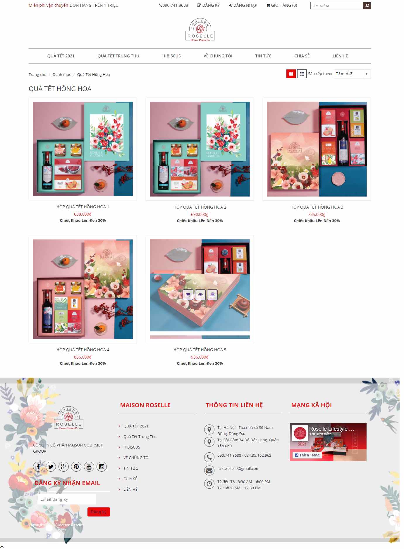 Thiết kế Website web quà tết - rosellevn
